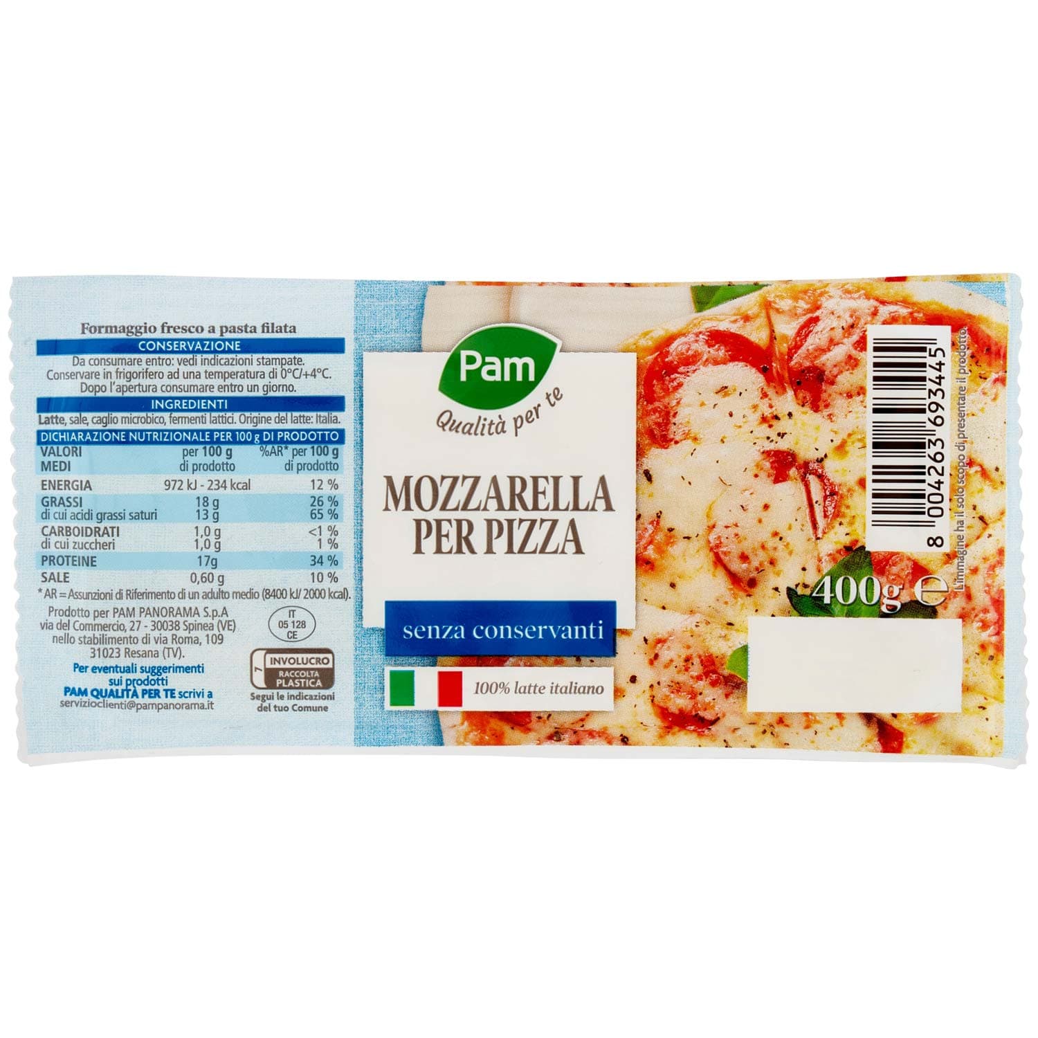 PAM Qualità per te Mozzarella per Pizza 400 g – immagine 3