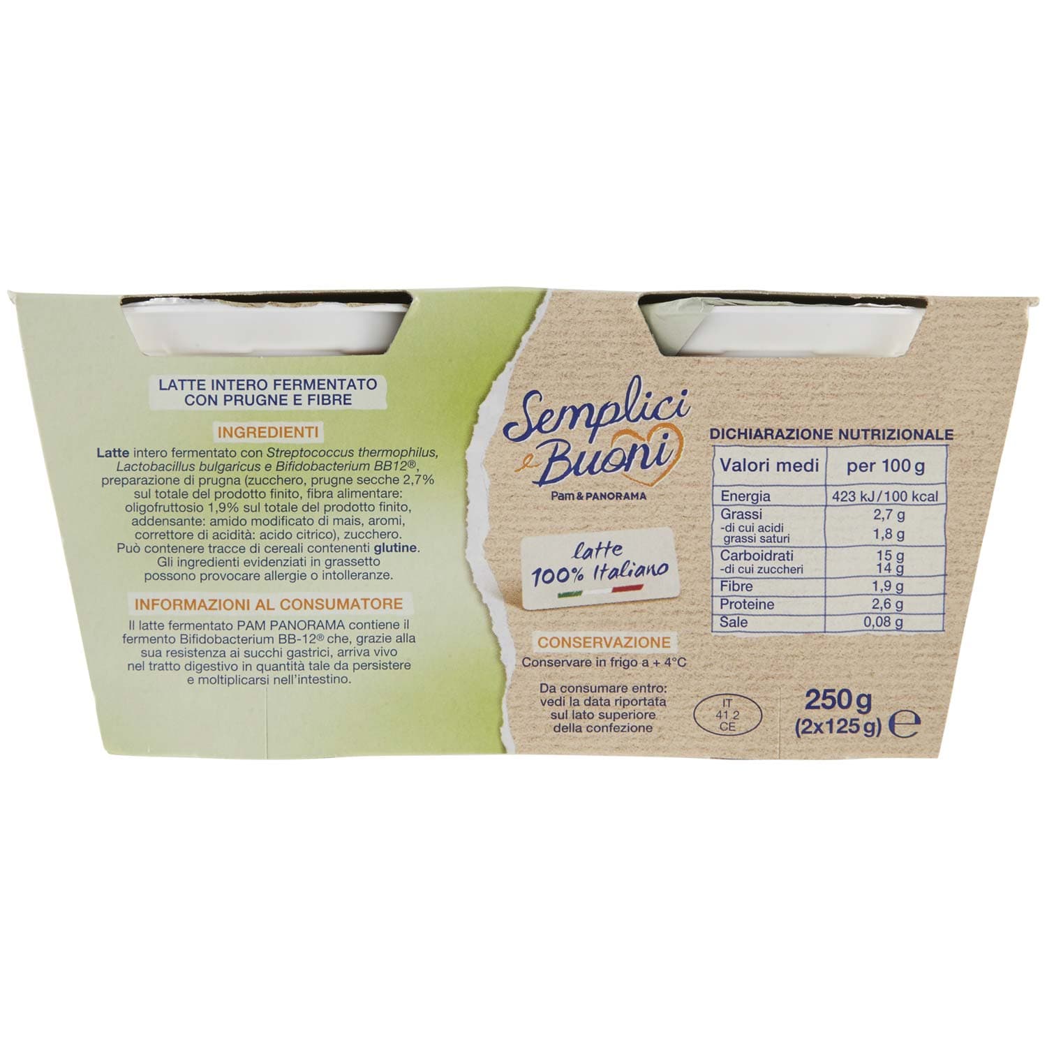 SEMPLICI E BUONI Probiotico con Prugne e Fibre 250 g (125 g x 2) – immagine 5