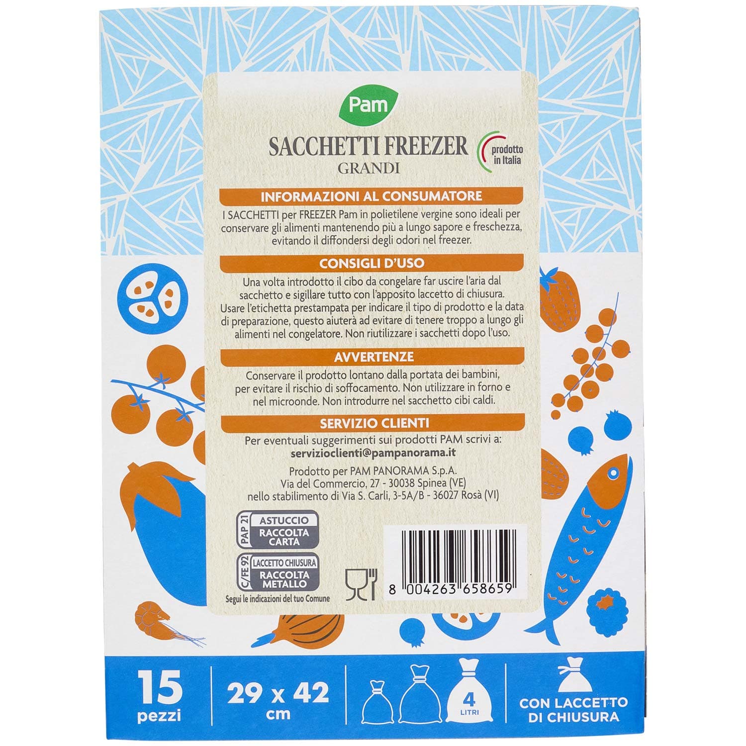 PAM PANORAMA Sacchetti Freezer 29x42 cm 15 pz – immagine 5