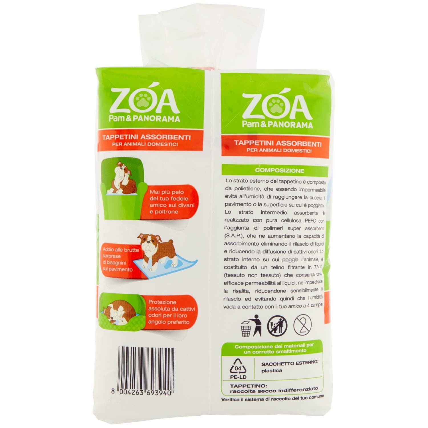 ZOA Tappetini Assorbenti per Animali Domestici Misura Media 60x60cm 10 pz – immagine 4
