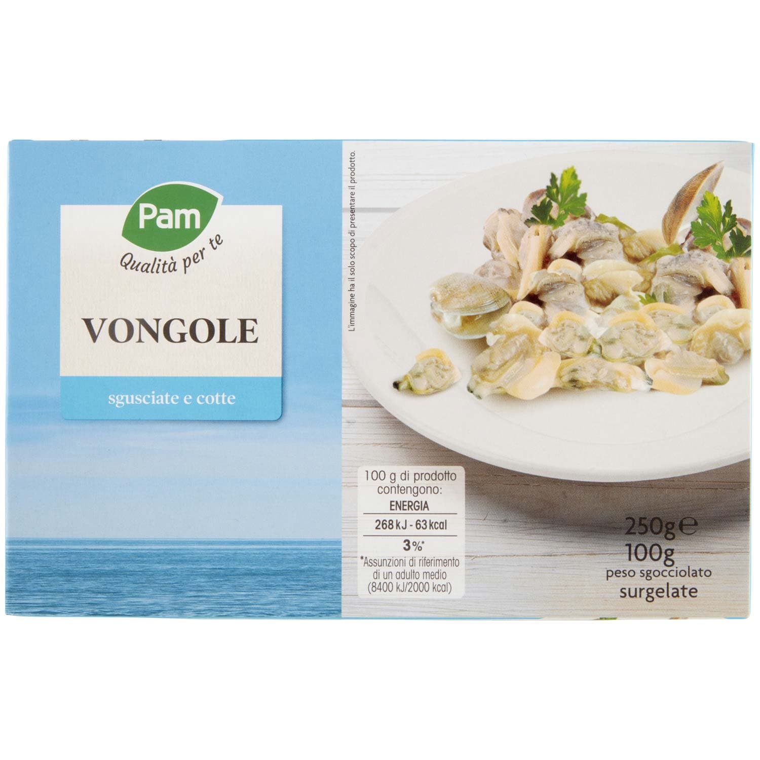 PAM PANORAMA Vongole cotte e sgusciate surgelate 250 g – immagine 3