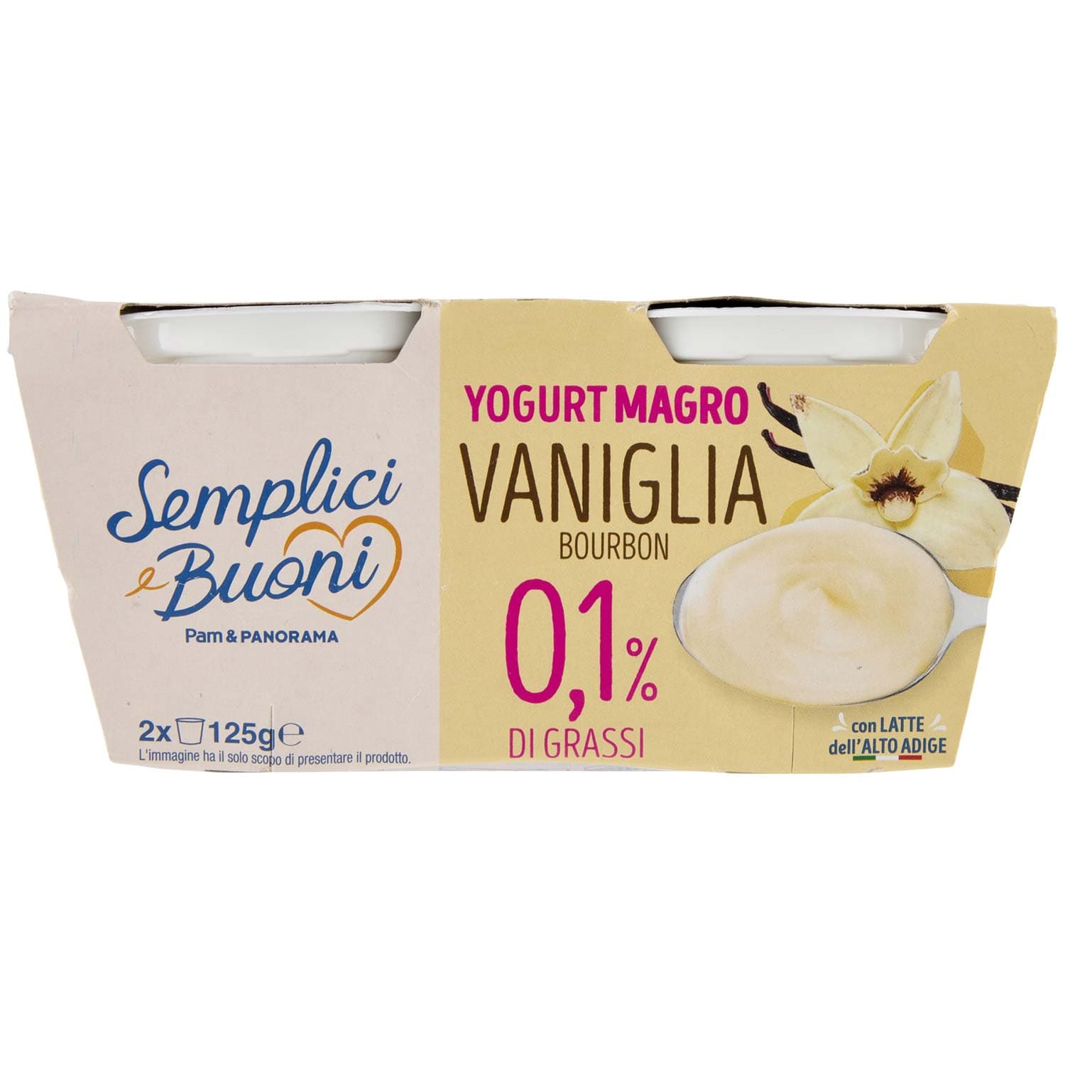 SEMPLICI E BUONI 0,1% di Grassi Yogurt Magro Vaniglia Bourbon 2 x 125 g – immagine 3