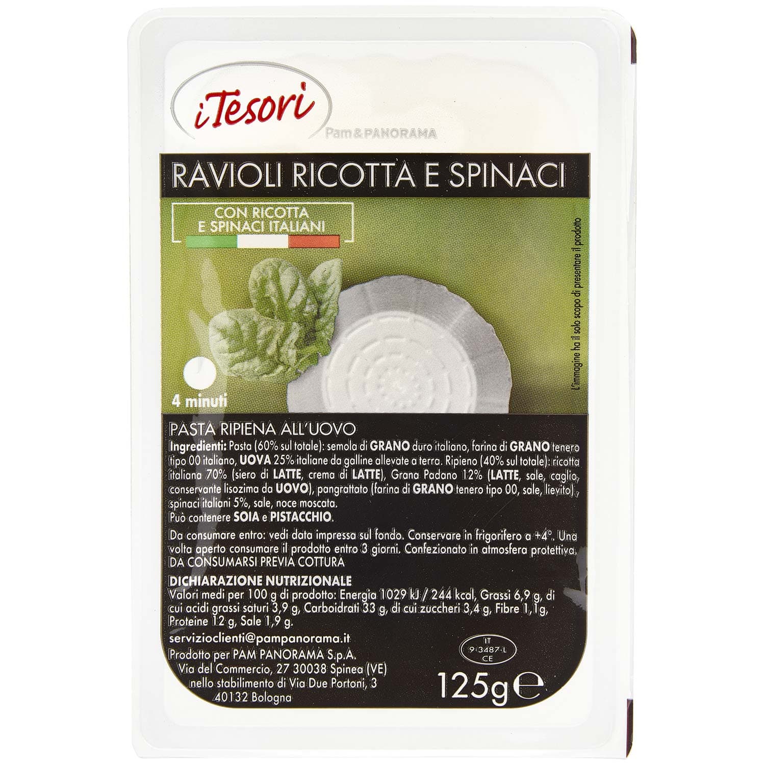 I TESORI Ravioli Ricotta e Spinaci 125 g – immagine 3