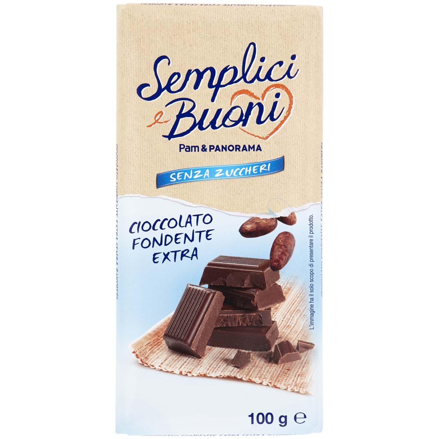 SEMPLICI E BUONI Senza Zuccheri Cioccolato Fondente Extra 100 g – immagine 3