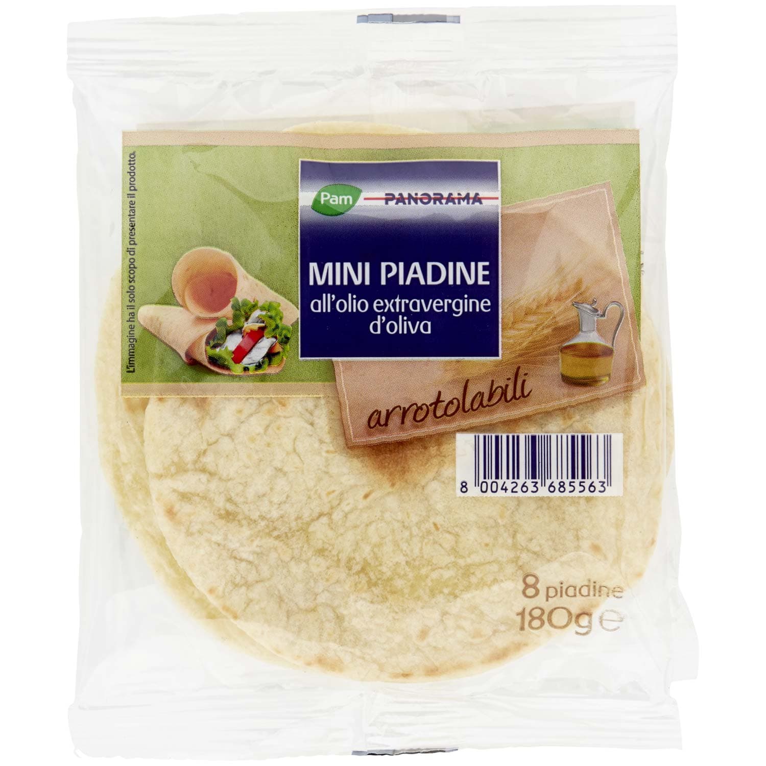 PAM PANORAMA Mini Piadine all'olio extravergine d'oliva 8 piadine 180 g – immagine 3