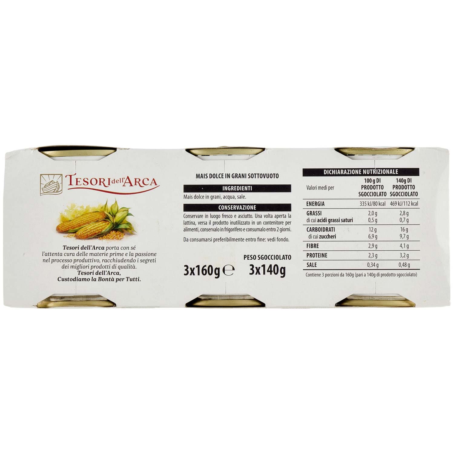 TESORI DELL'ARCA Mais Dolce 3 x 160 g – immagine 5