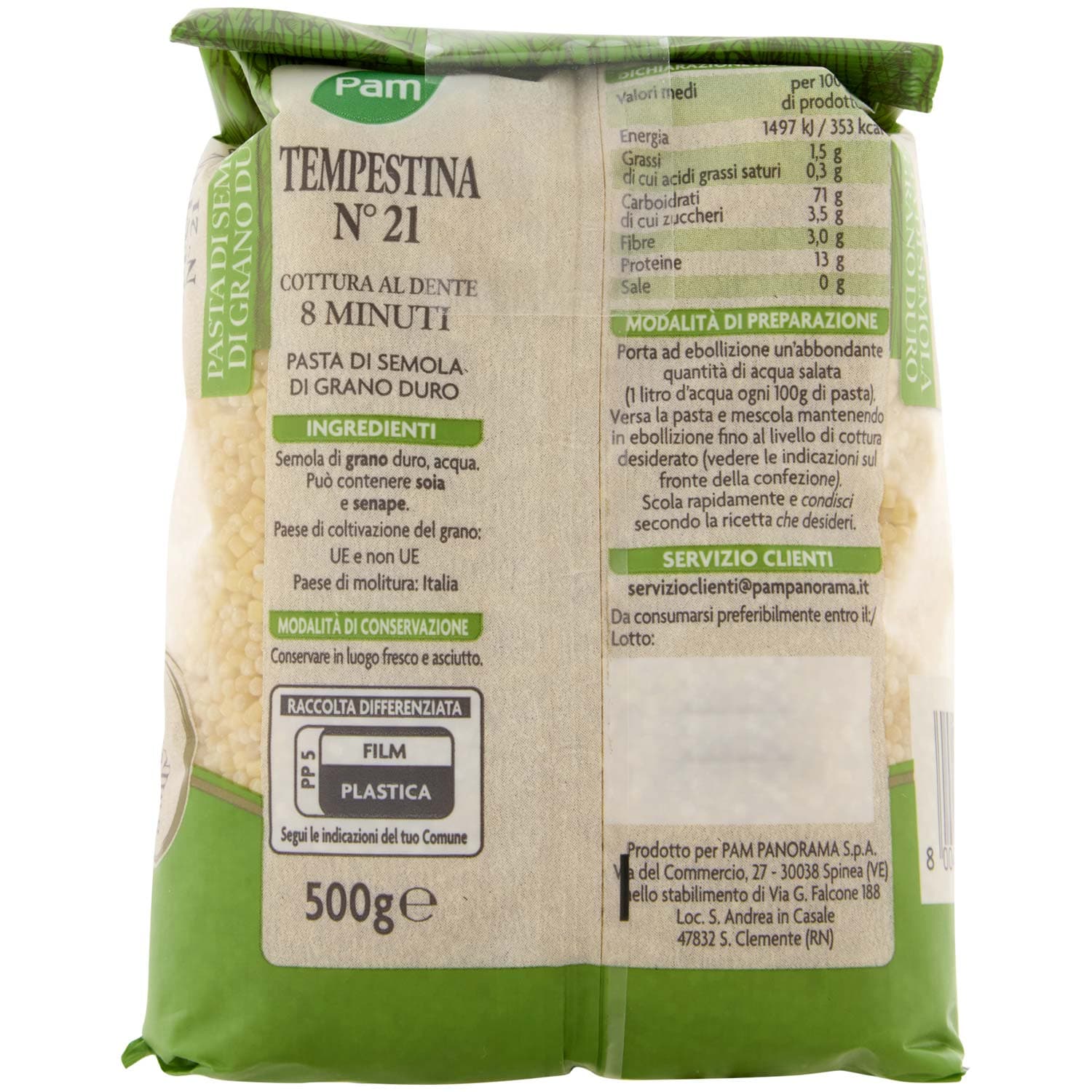 PAM Tempestina N° 21 Pasta di Semola di Grano Duro 500 g – immagine 5