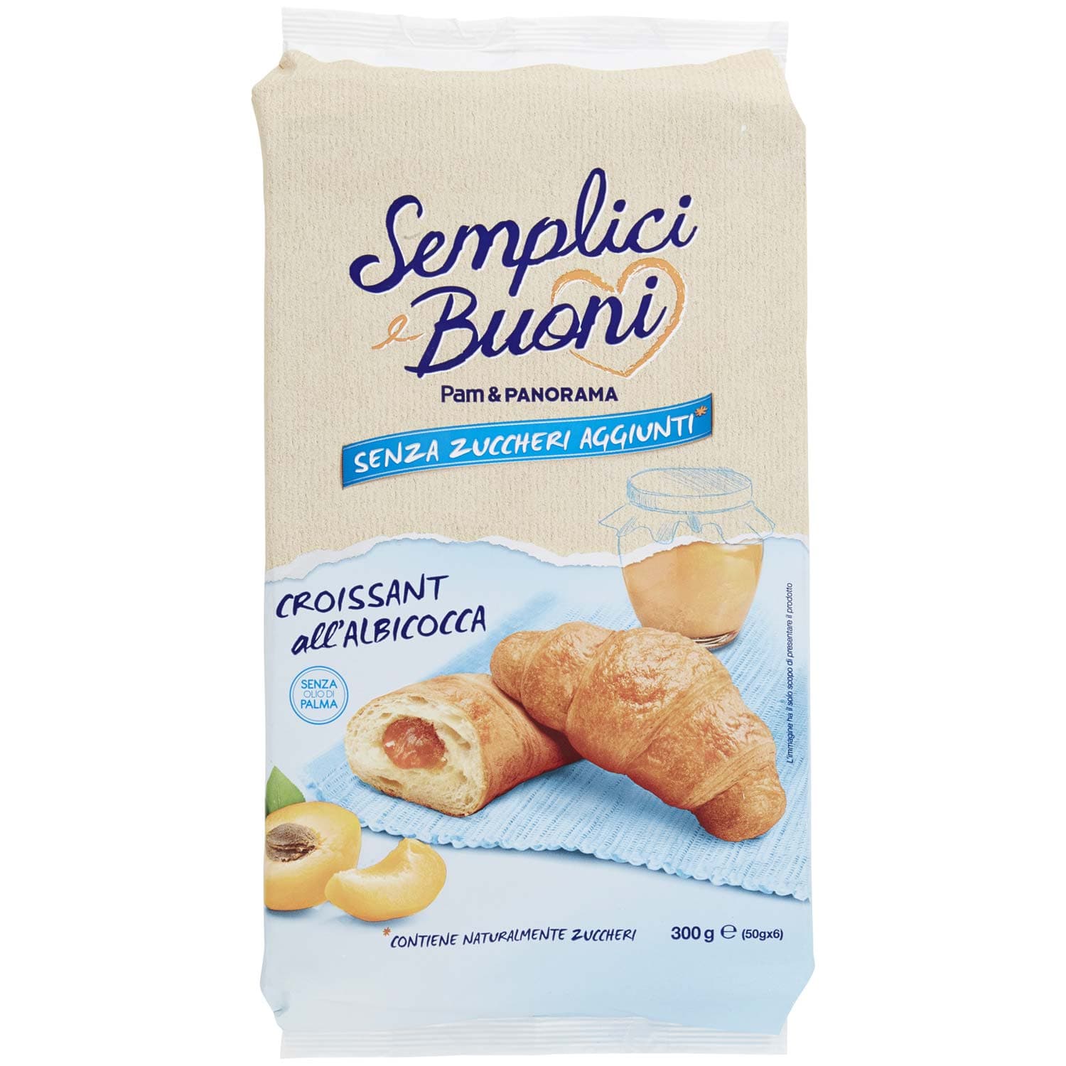 SEMPLICI E BUONI Senza zuccheri aggiunti Croissant all'Albicocca 300g (50gx6) – immagine 3