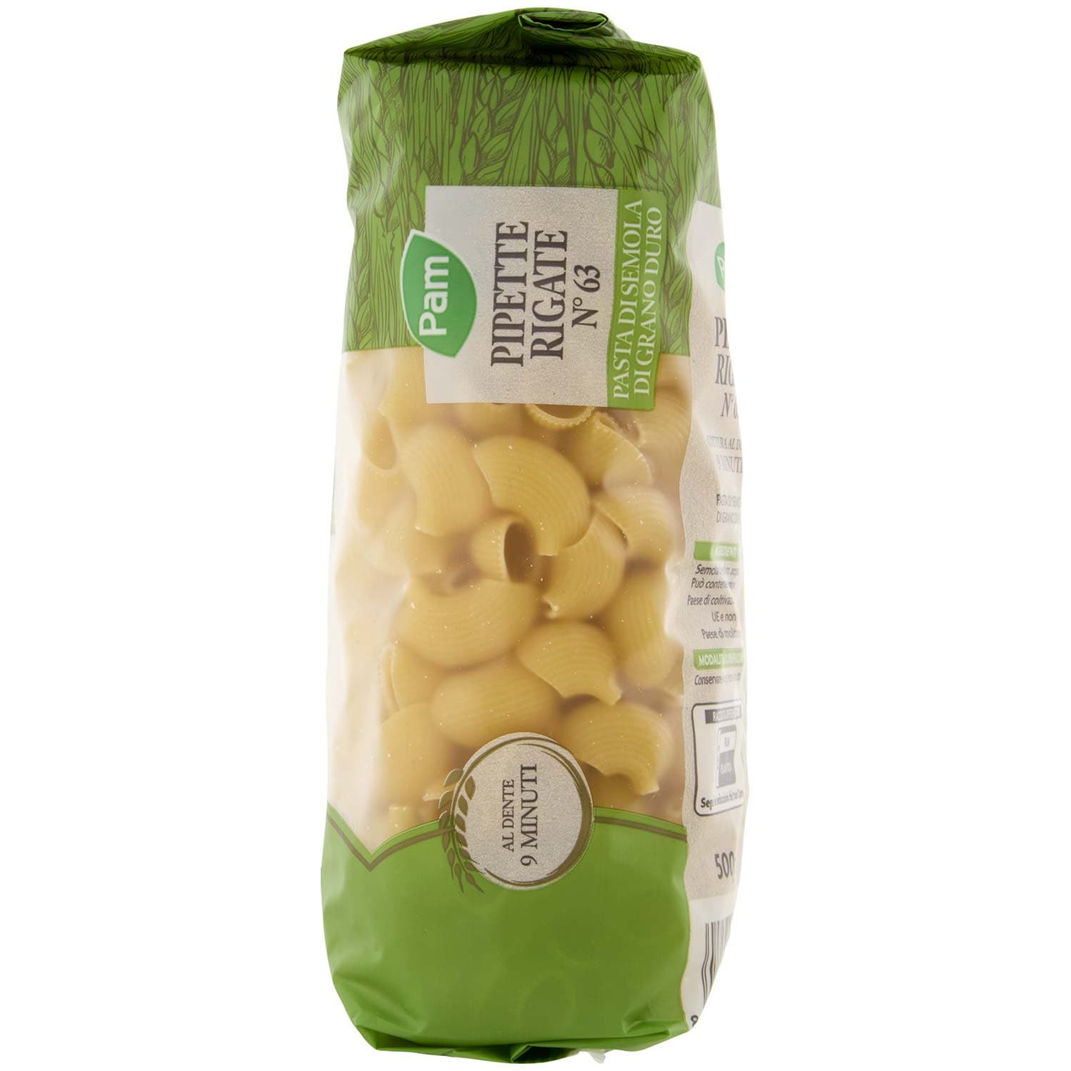 PAM Pipette Rigate N° 63 Pasta di Semola di Grano Duro 500 g – immagine 6