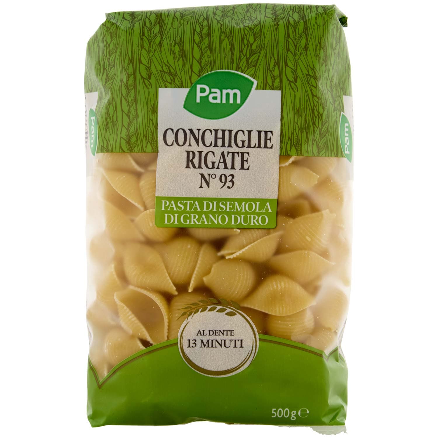 PAM Conchiglie Rigate N° 93 Pasta di Semola di Grano Duro 500 g – immagine 3