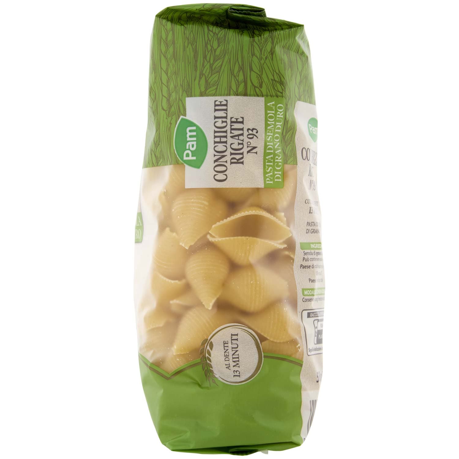 PAM Conchiglie Rigate N° 93 Pasta di Semola di Grano Duro 500 g – immagine 6