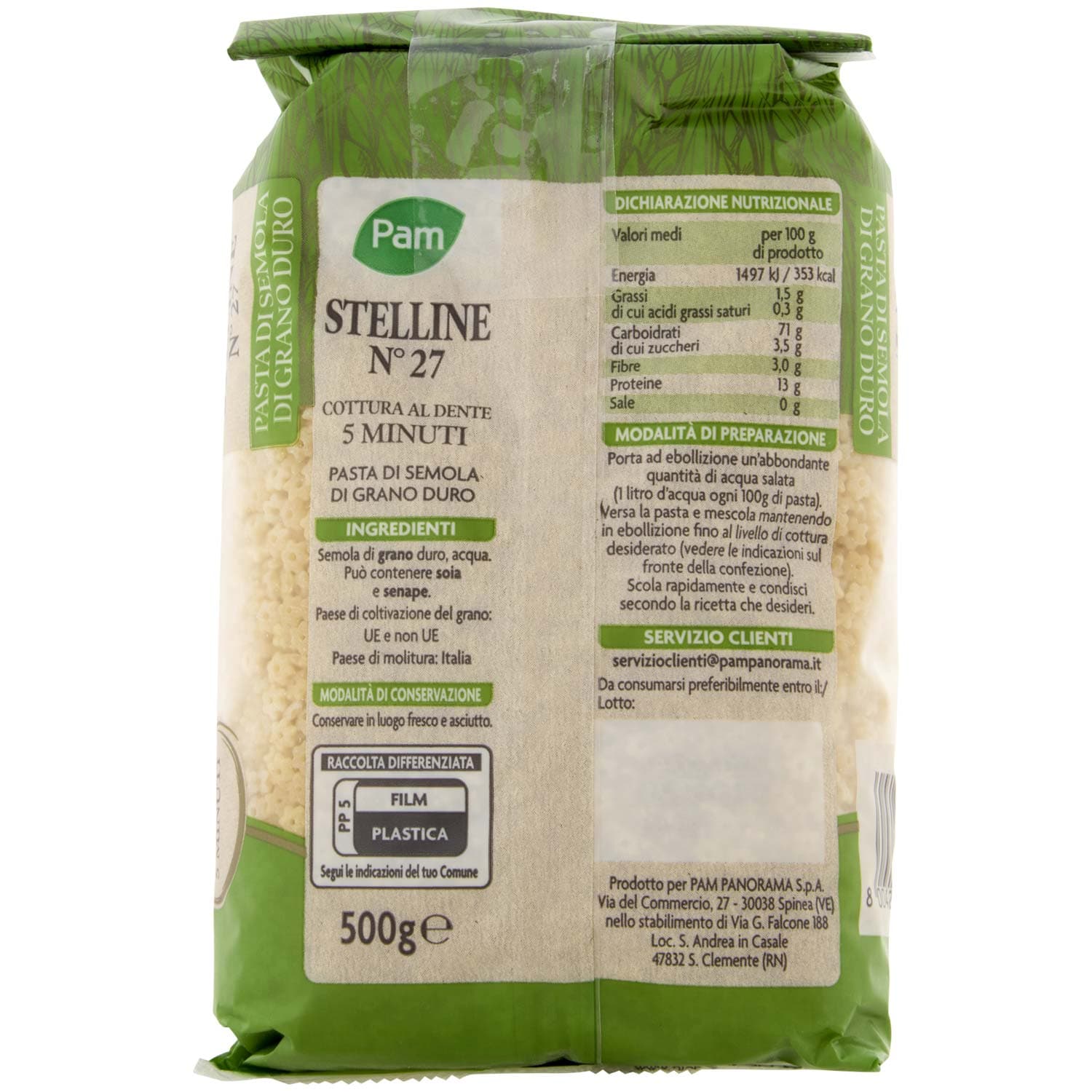 PAM Stelline N° 27 Pasta di Semola di Grano Duro 500 g – immagine 5