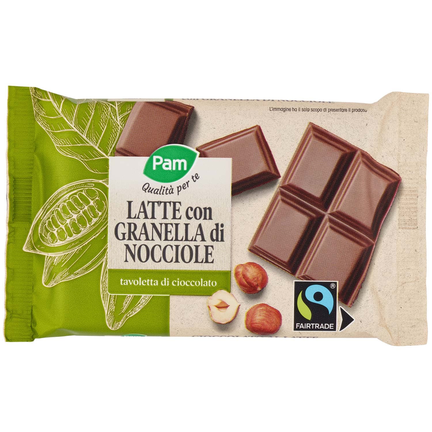 PAM Qualità per te Latte con Granella di Nocciole tavoletta di cioccolato 100 g – immagine 3