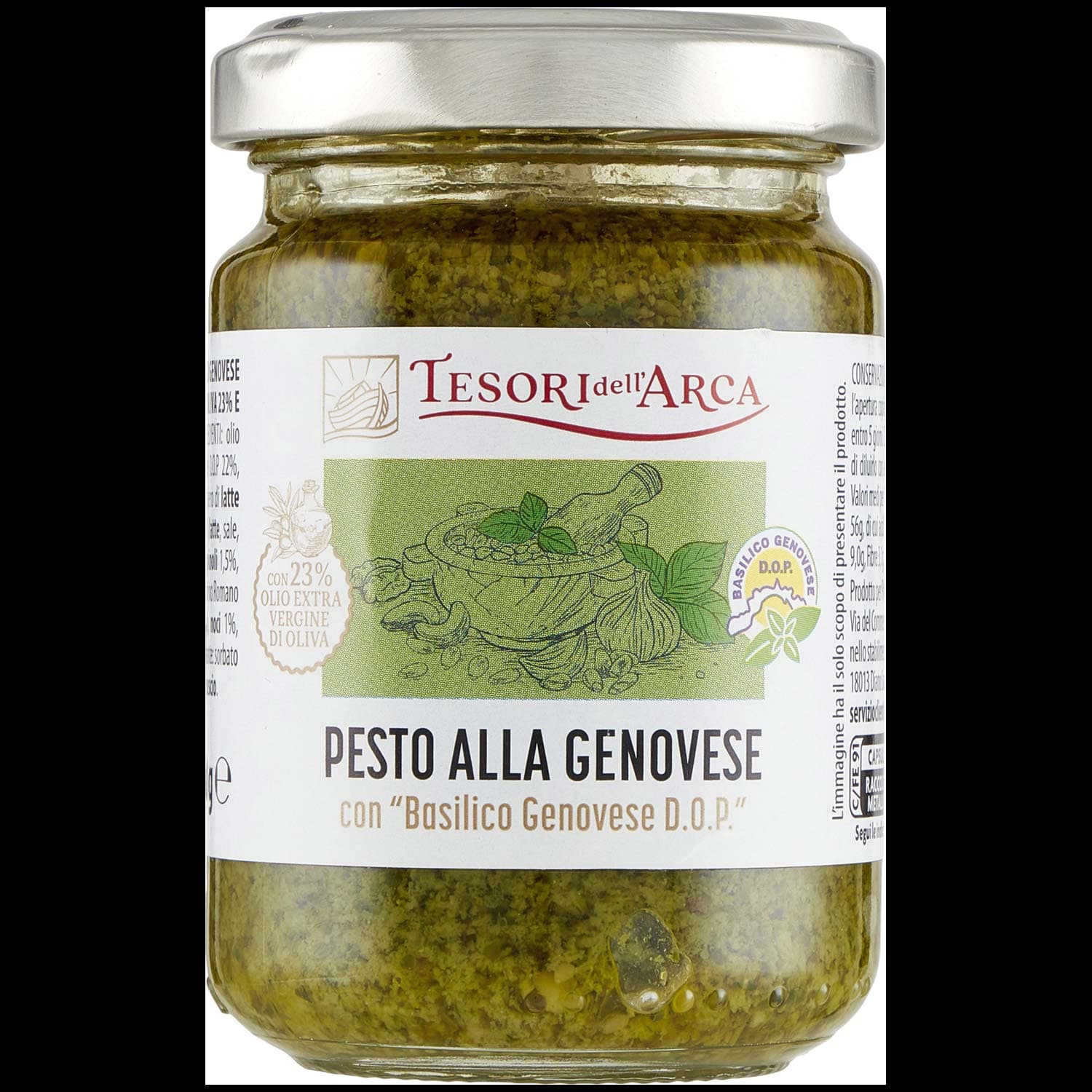TESORI DELL'ARCA Pesto alla Genovese con "Basilico Genovese D.O.P." 130 g – immagine 3