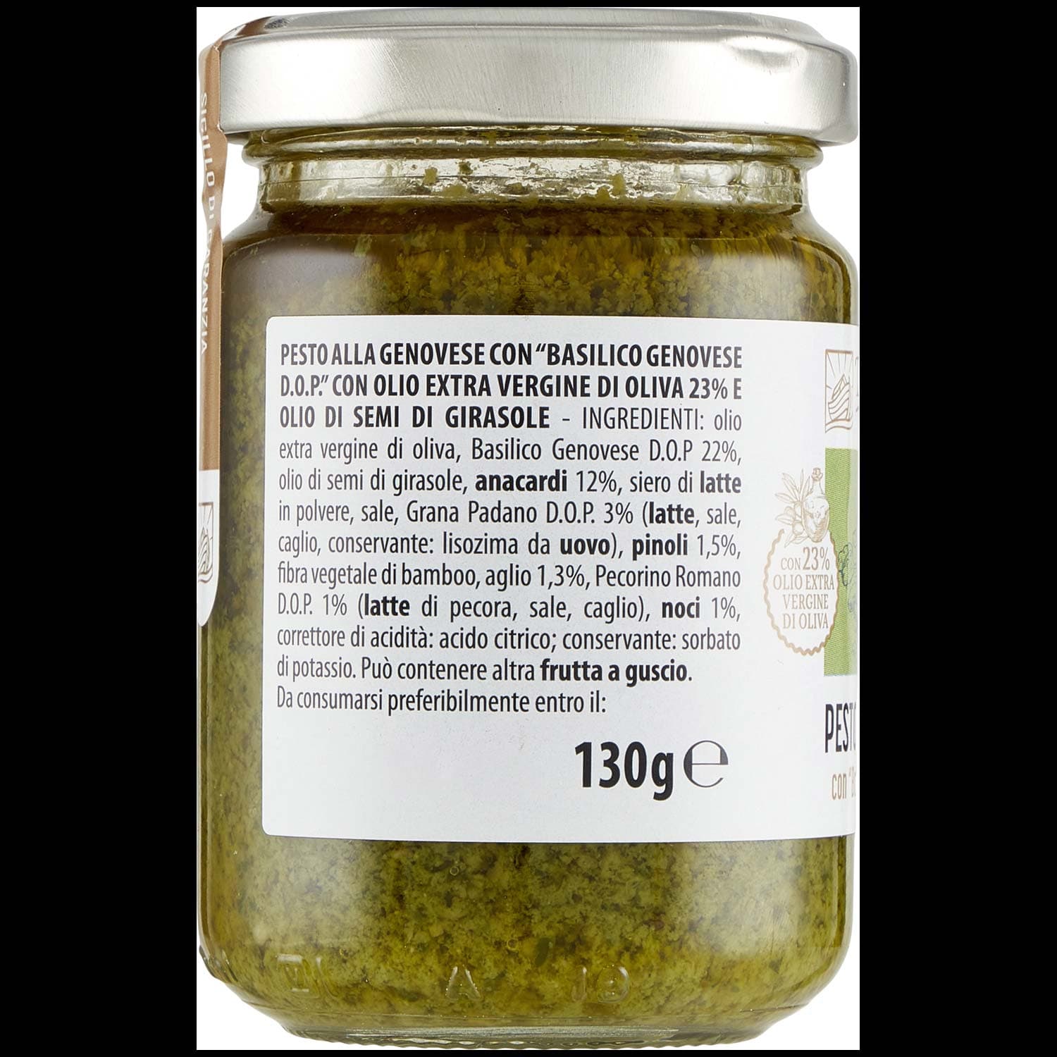 TESORI DELL'ARCA Pesto alla Genovese con "Basilico Genovese D.O.P." 130 g – immagine 4
