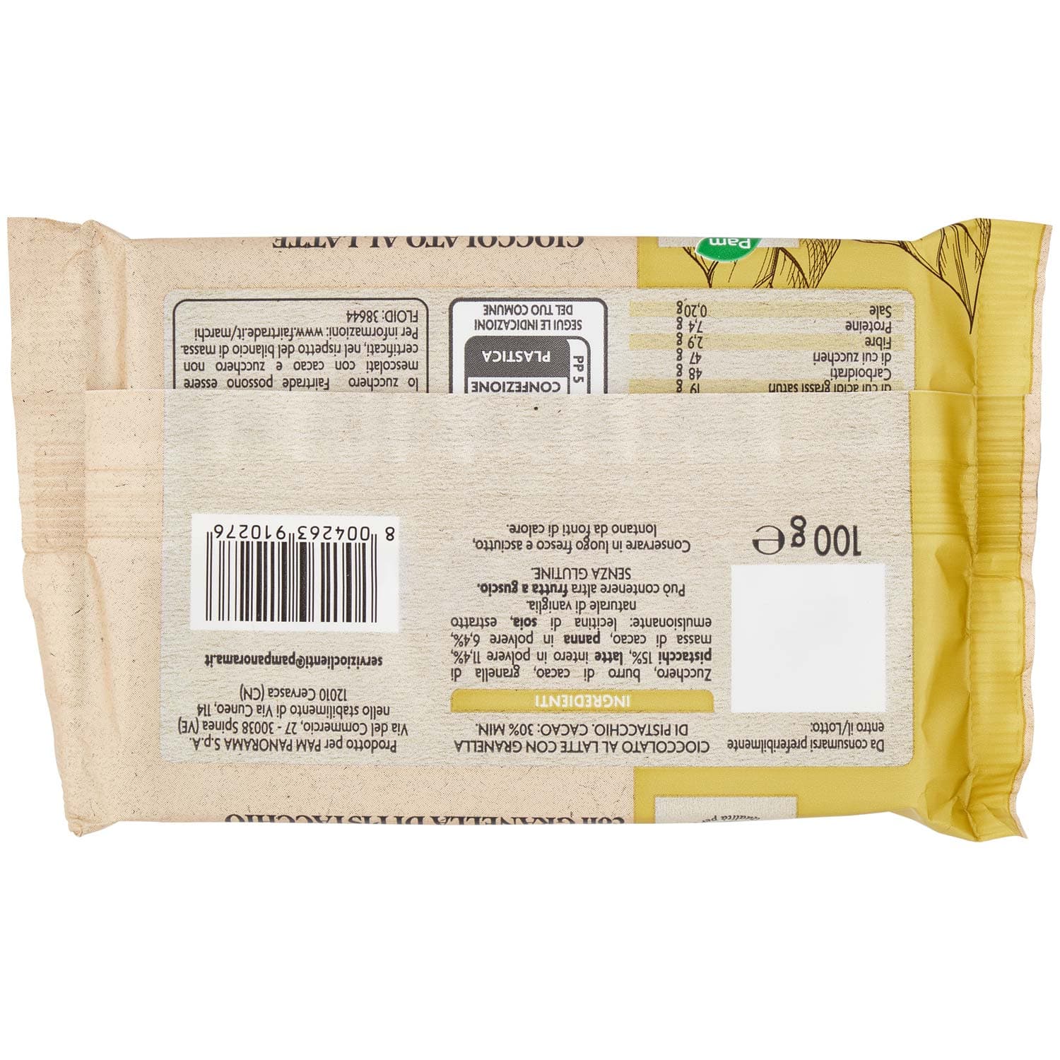 PAM Qualità per te Latte con Granella di Pistacchio tavoletta di cioccolato 100 g – immagine 5