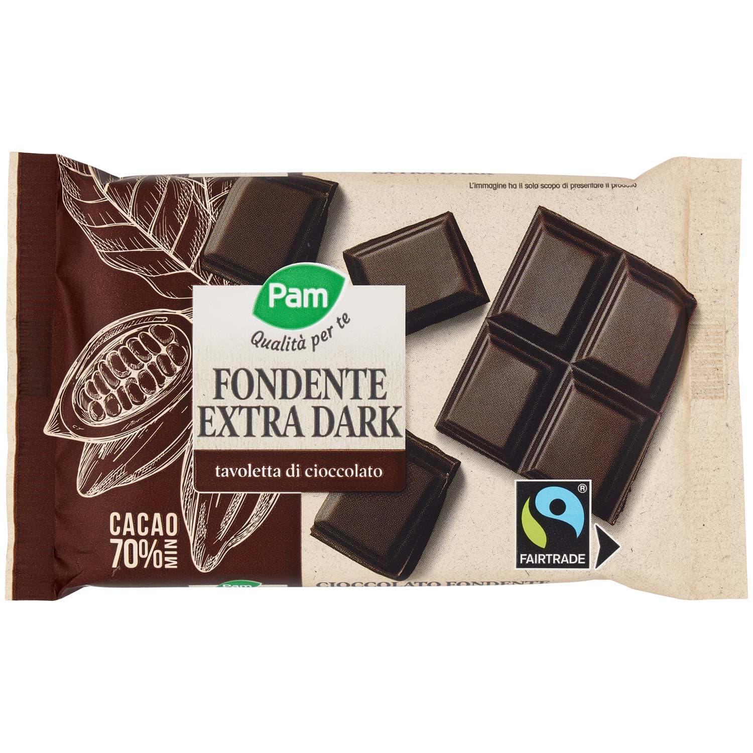 PAM Qualità per te Fondente Extra Dark tavoletta di cioccolato 100 g – immagine 3