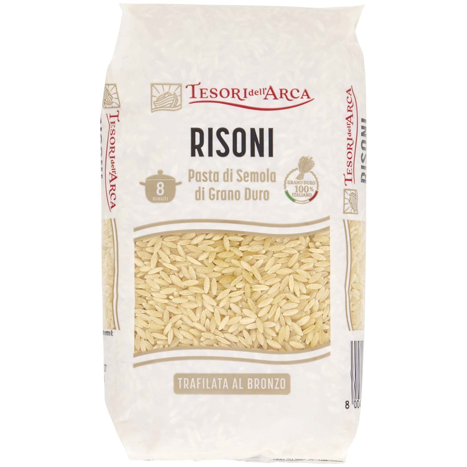 TESORI DELL'ARCA Pasta di Semola di Grano Duro Risoni 500 g – immagine 3
