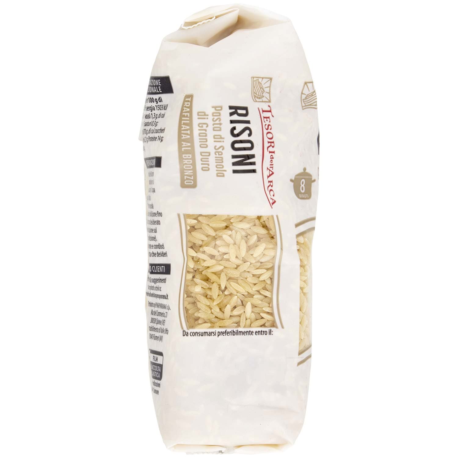 TESORI DELL'ARCA Pasta di Semola di Grano Duro Risoni 500 g – immagine 4