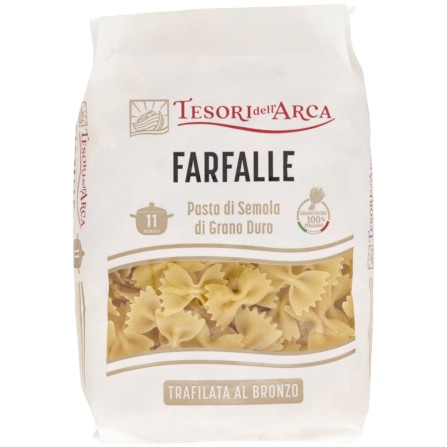 TESORI DELL'ARCA Pasta di Semola di Grano Duro Farfalle 500 g – immagine 3