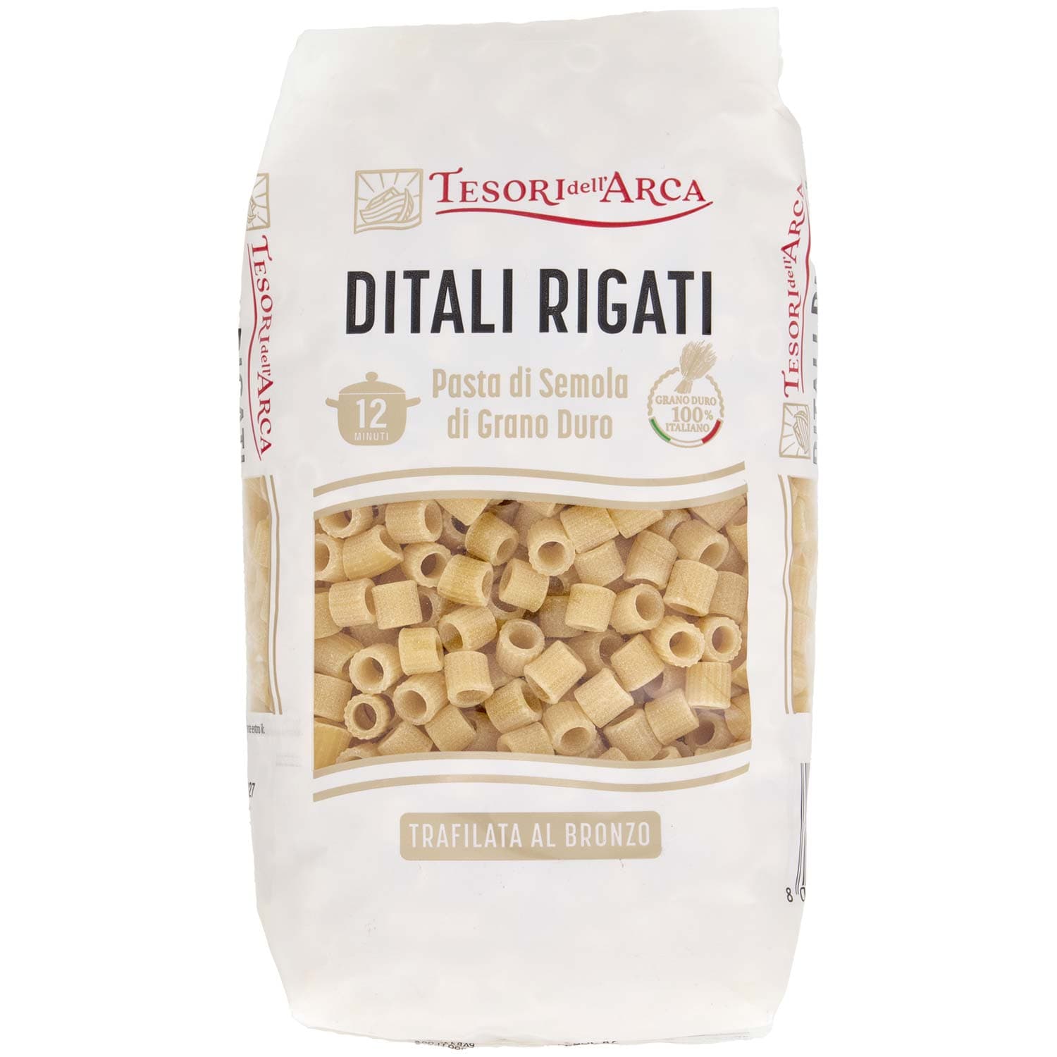 TESORI DELL'ARCA Pasta di Semola di Grano Duro Ditali Rigati 500 g – immagine 3