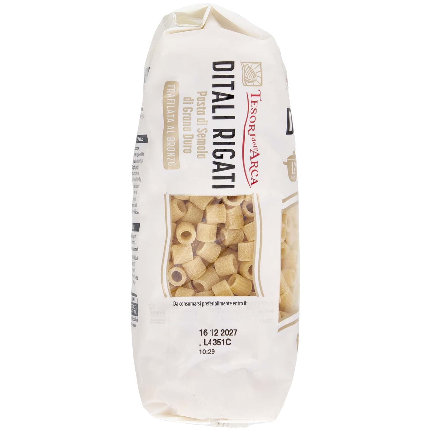 TESORI DELL'ARCA Pasta di Semola di Grano Duro Ditali Rigati 500 g – immagine 4