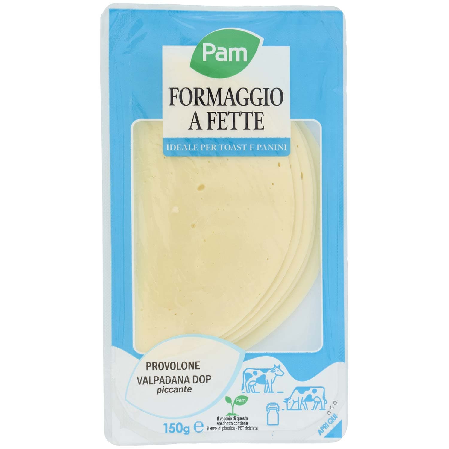 PAM Qualità per te Formaggio a Fette Provolone Valpadana DOP piccante 150 g – immagine 3