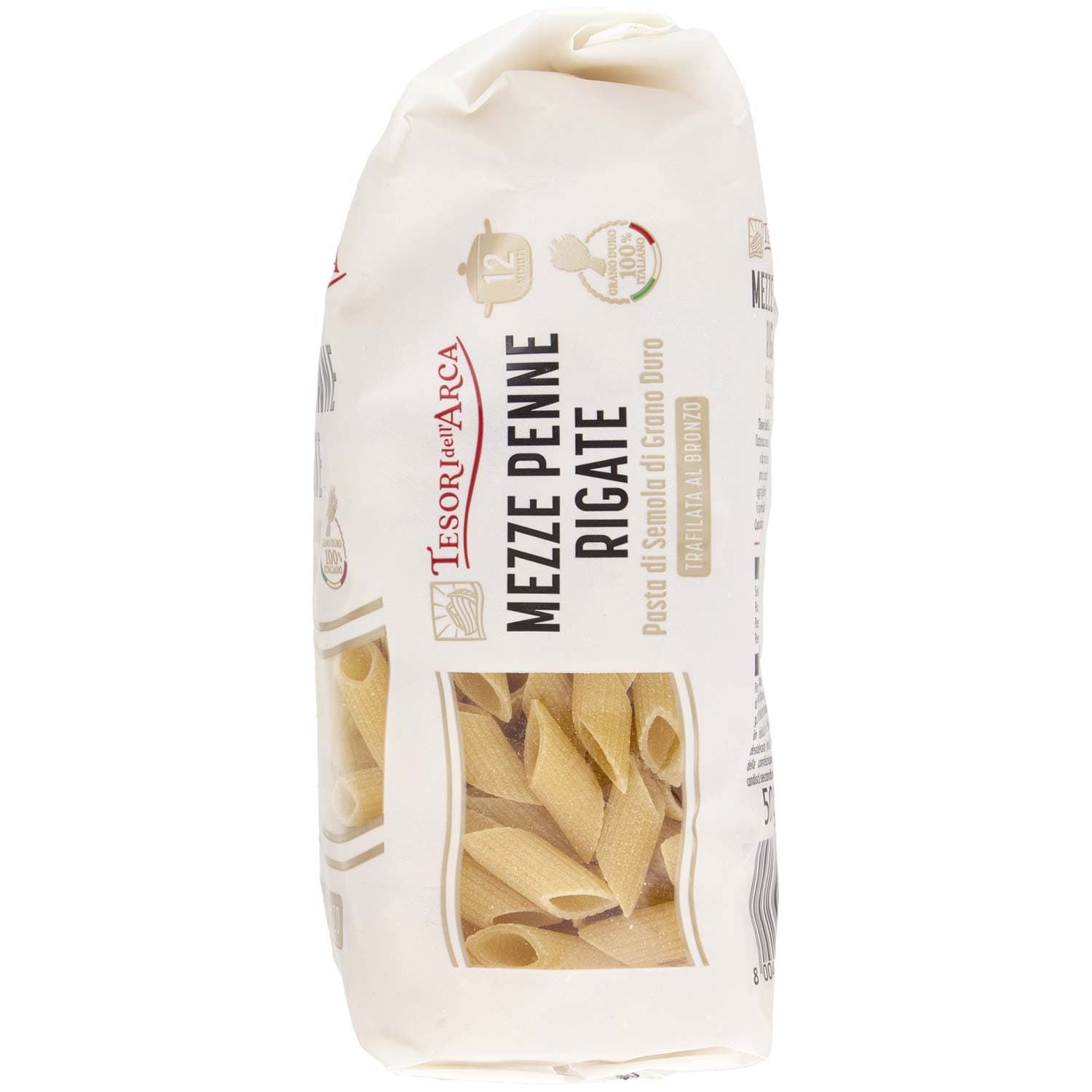 TESORI DELL'ARCA Pasta di Semola di Grano Duro Mezze Penne Rigate 500 g – immagine 6