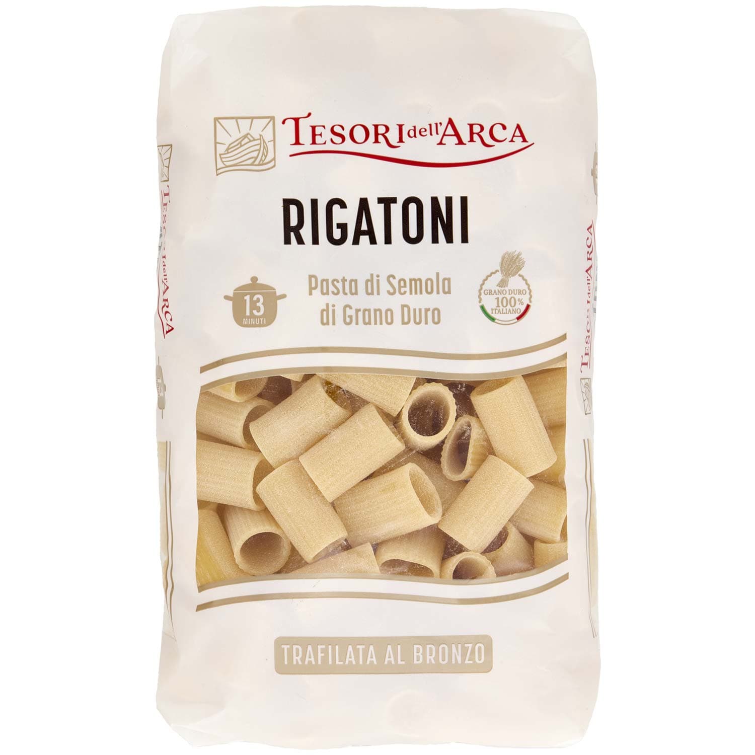 TESORI DELL'ARCA Pasta di Semola di Grano Duro Rigatoni 500 g – immagine 3
