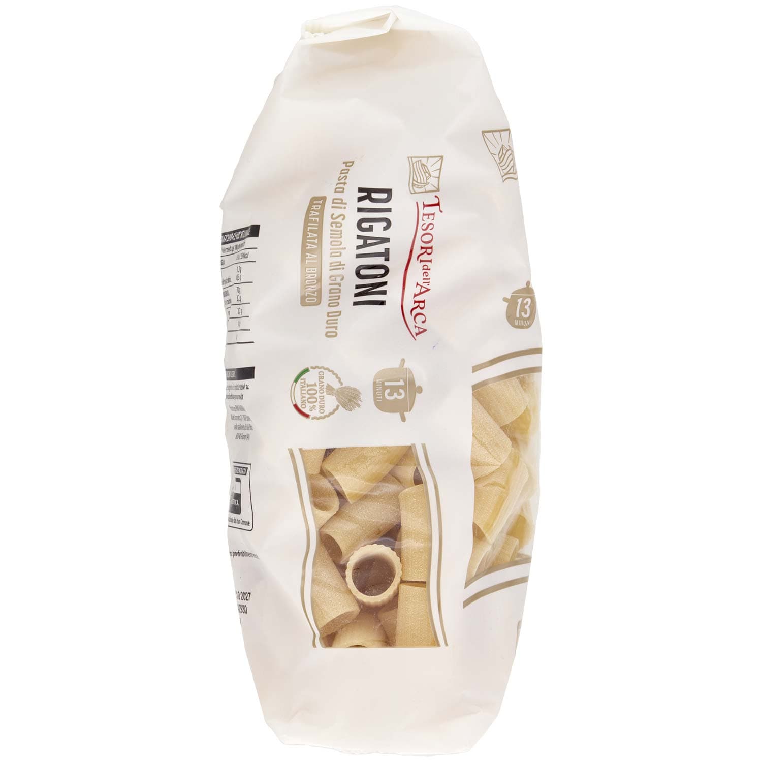 TESORI DELL'ARCA Pasta di Semola di Grano Duro Rigatoni 500 g – immagine 4