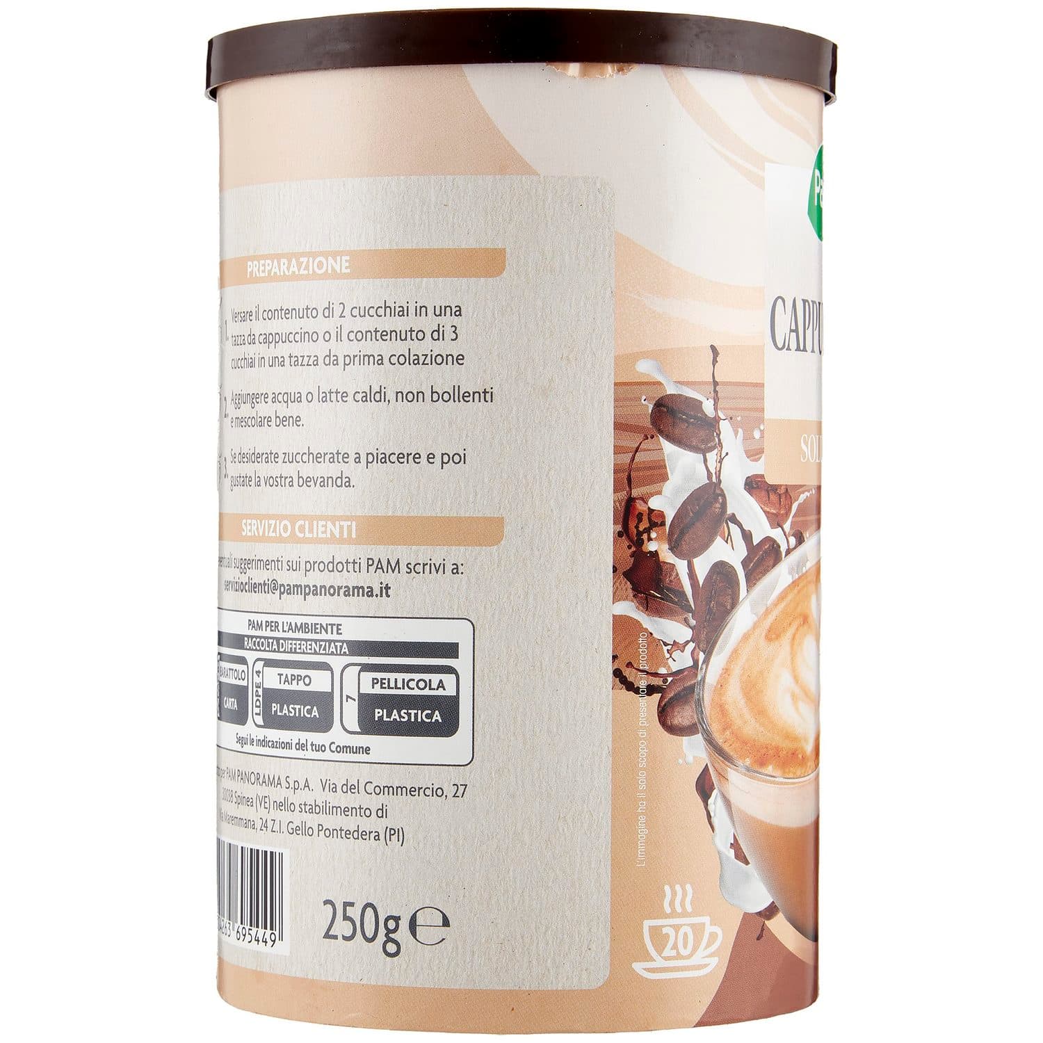 PAM Qualità per te Cappuccino solubile 250 g – immagine 4