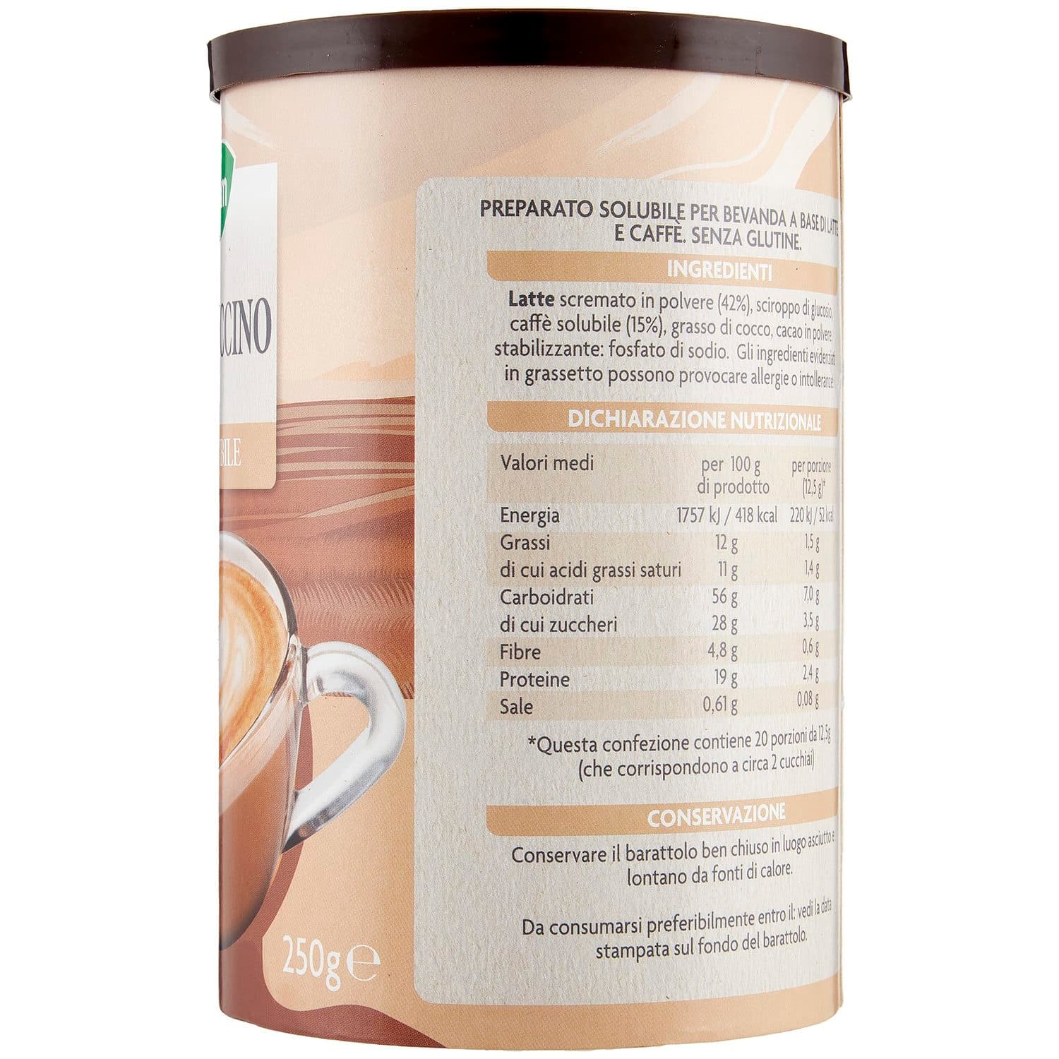 PAM Qualità per te Cappuccino solubile 250 g – immagine 6
