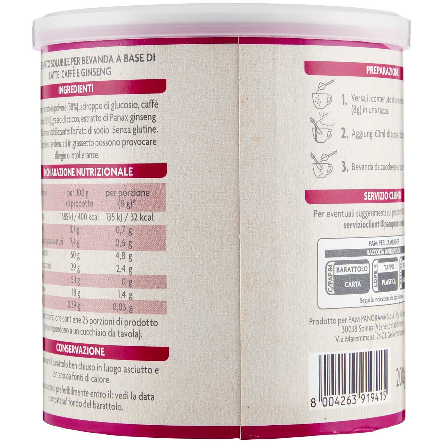 PAM Caffè e Ginseng Solubile 200 g – immagine 5