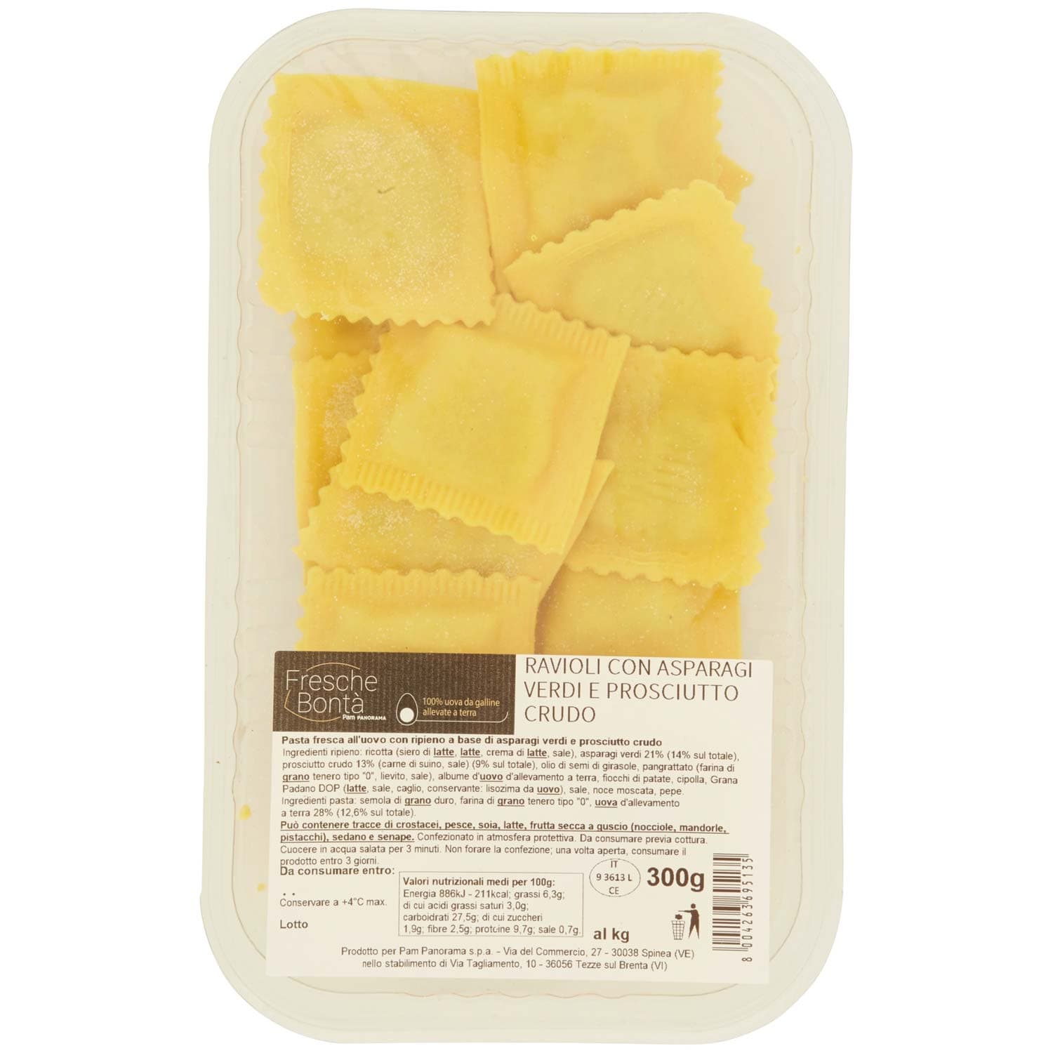FRESCHE BONTÀ Ravioli con Asparagi Verdi e Prosciutto Crudo 300 g – immagine 3