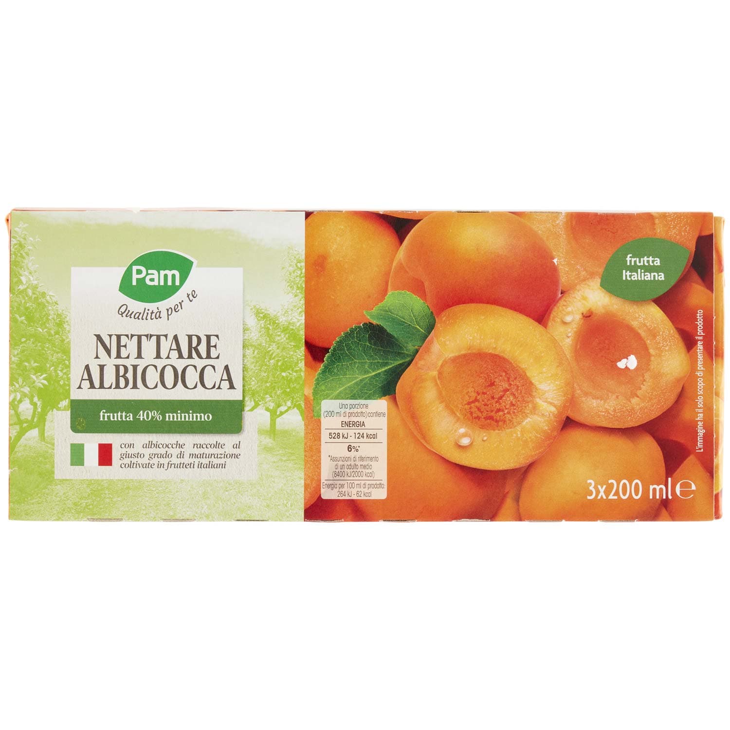 PAM PANORAMA Succo e Polpa di Albicocca 600 ml (200ml x 3) – immagine 3