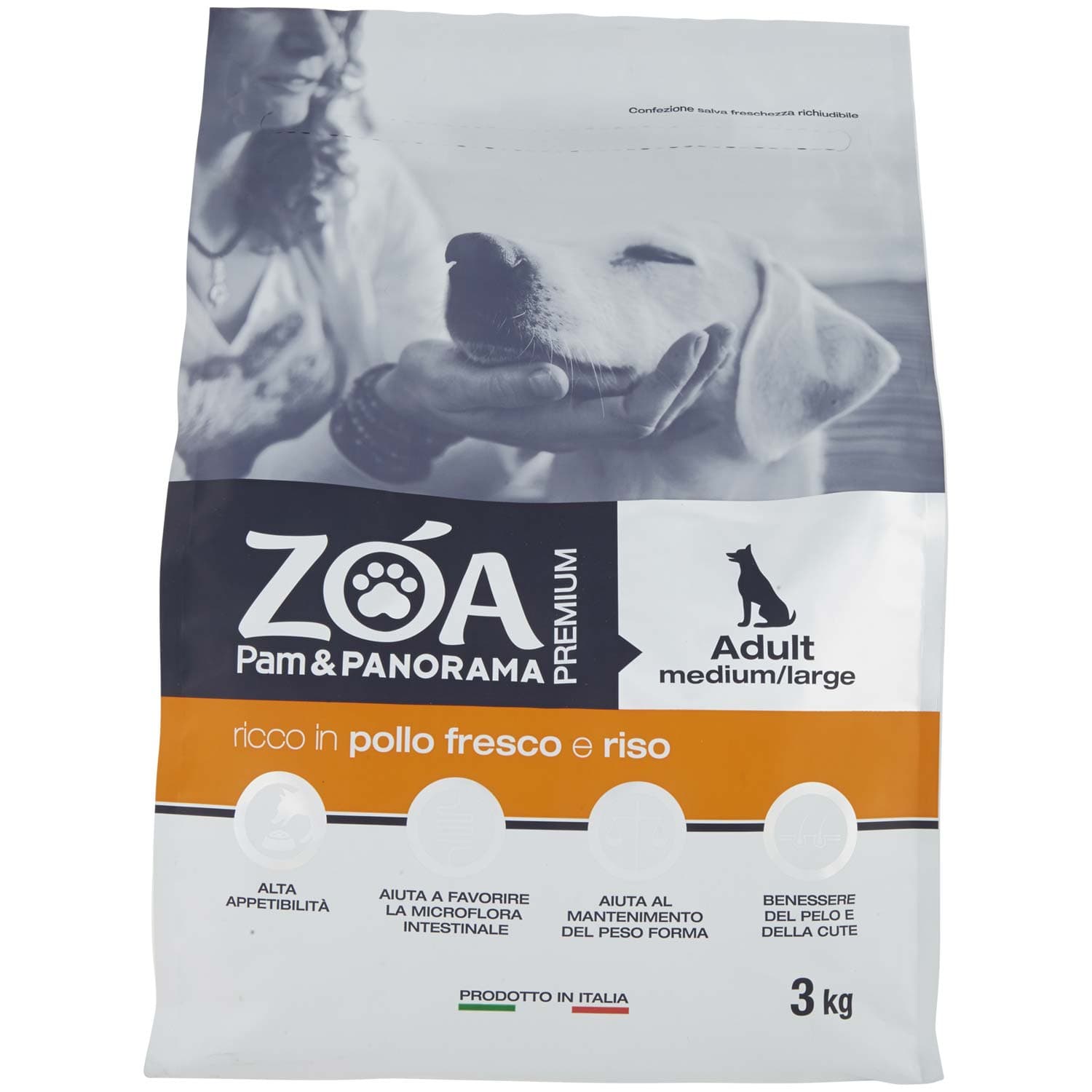 ZOA PREMIUM Adult medium/large ricco in pollo fresco e riso 3 kg – immagine 3