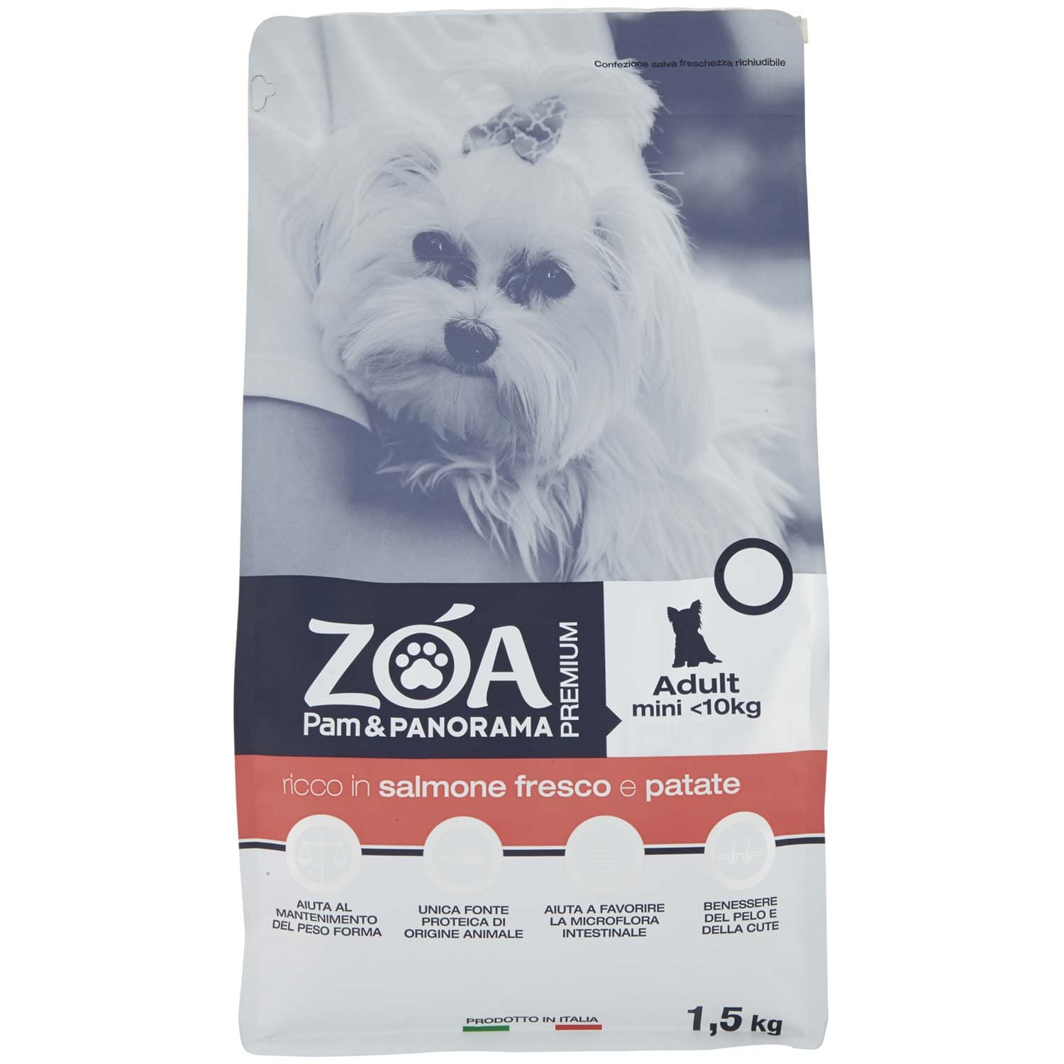 ZOA PREMIUM Adult mini <10kg esigenti ricco in salmone fresco e patate 1,5 kg – immagine 3
