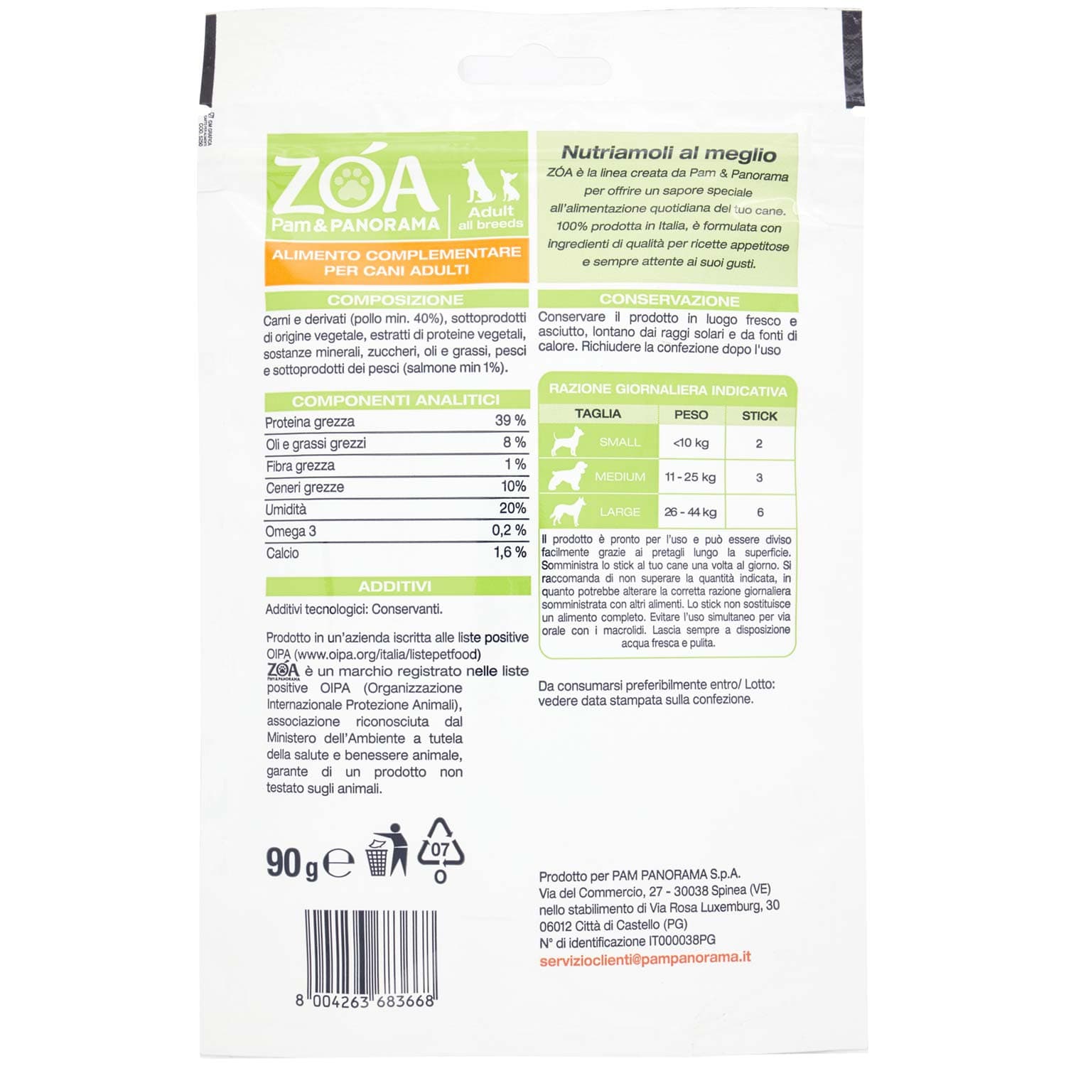 Giuntini Crancy DogSticks Snack quotidiano Pollo Omega3 x10 90 g – immagine 5