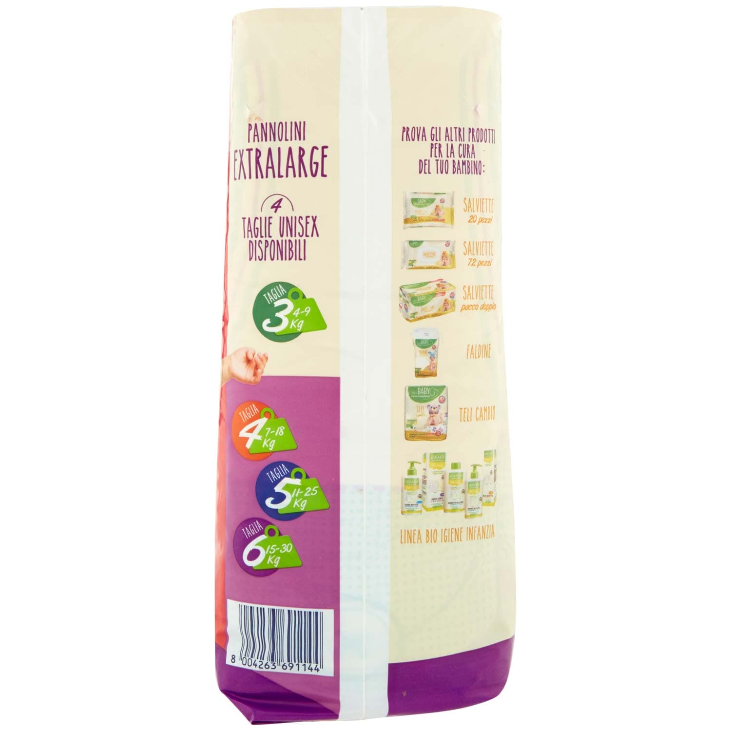 PAM PANORAMA Linea Baby Pannolini Extralarg Taglia 6 15-30 kg 14+14 pz – immagine 6
