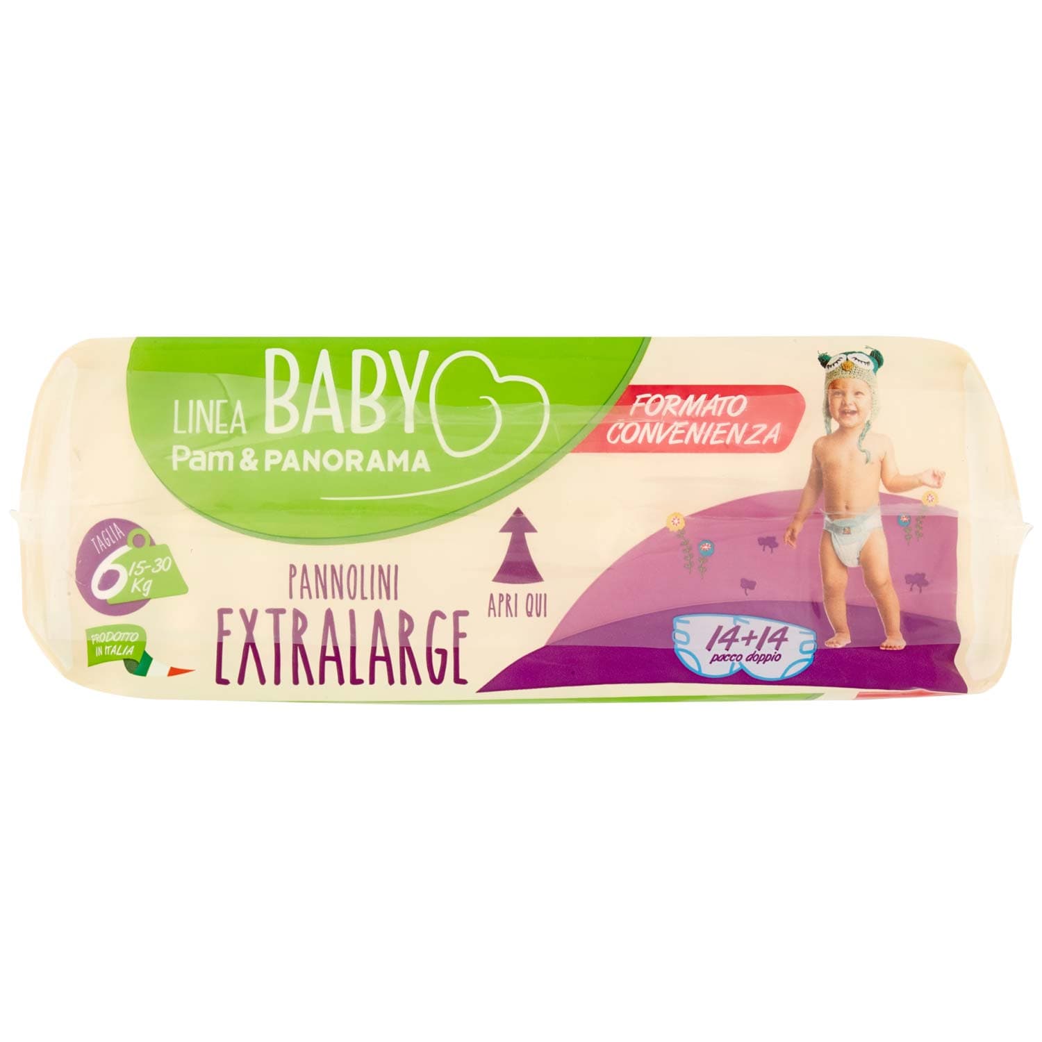 PAM PANORAMA Linea Baby Pannolini Extralarg Taglia 6 15-30 kg 14+14 pz – immagine 7
