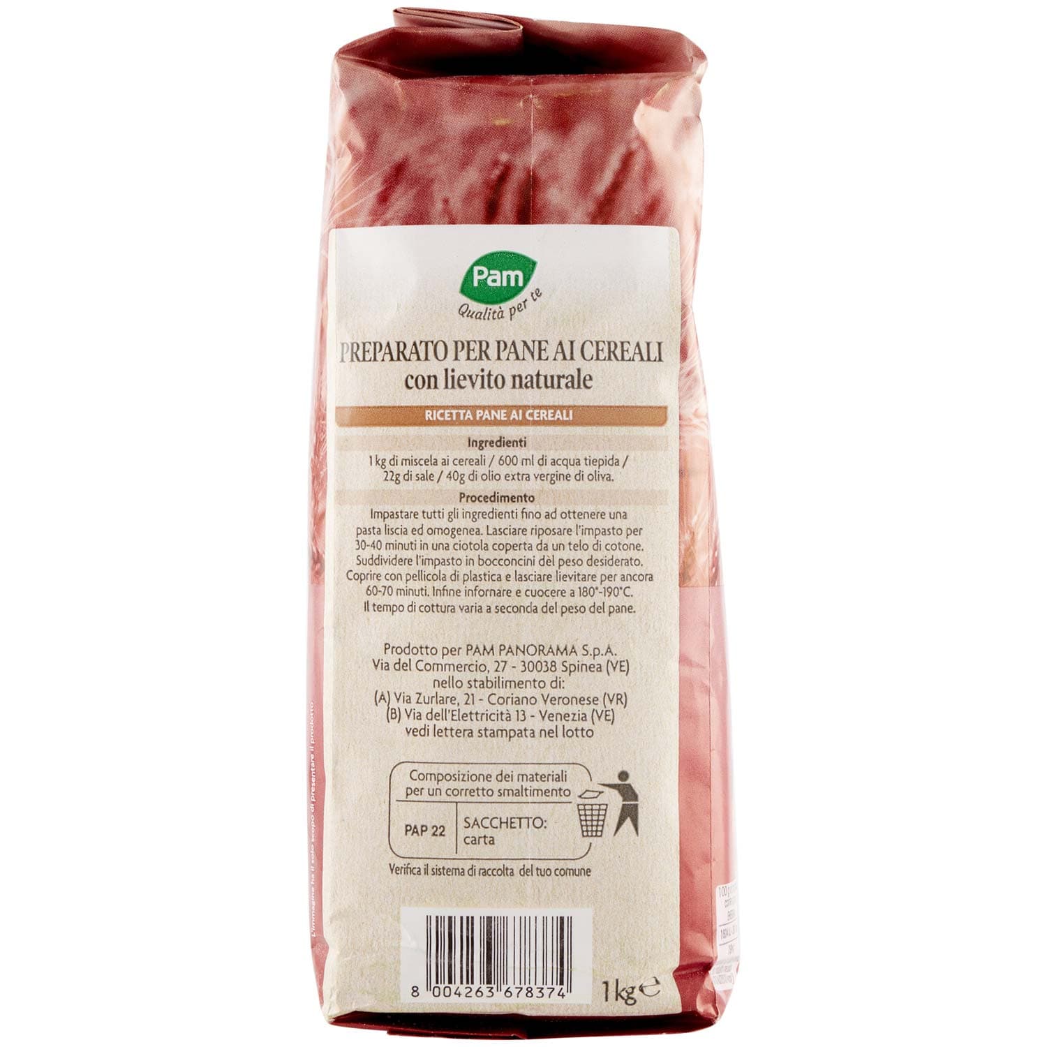 PAM PANORAMA Miscela per Pane ai Cereali 1 kg – immagine 4