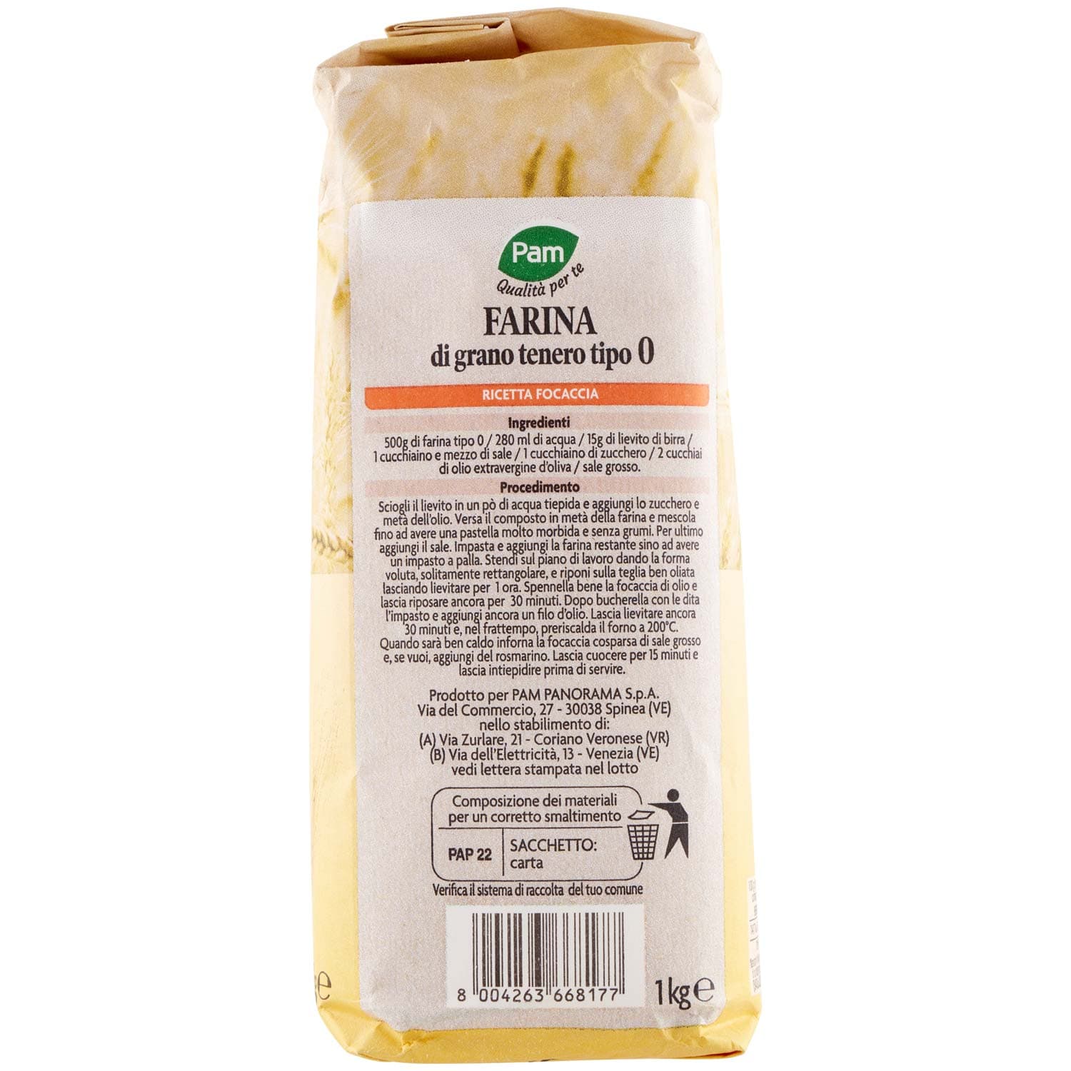 PAM Qualità per te Farina tipo 0 1 kg – immagine 4