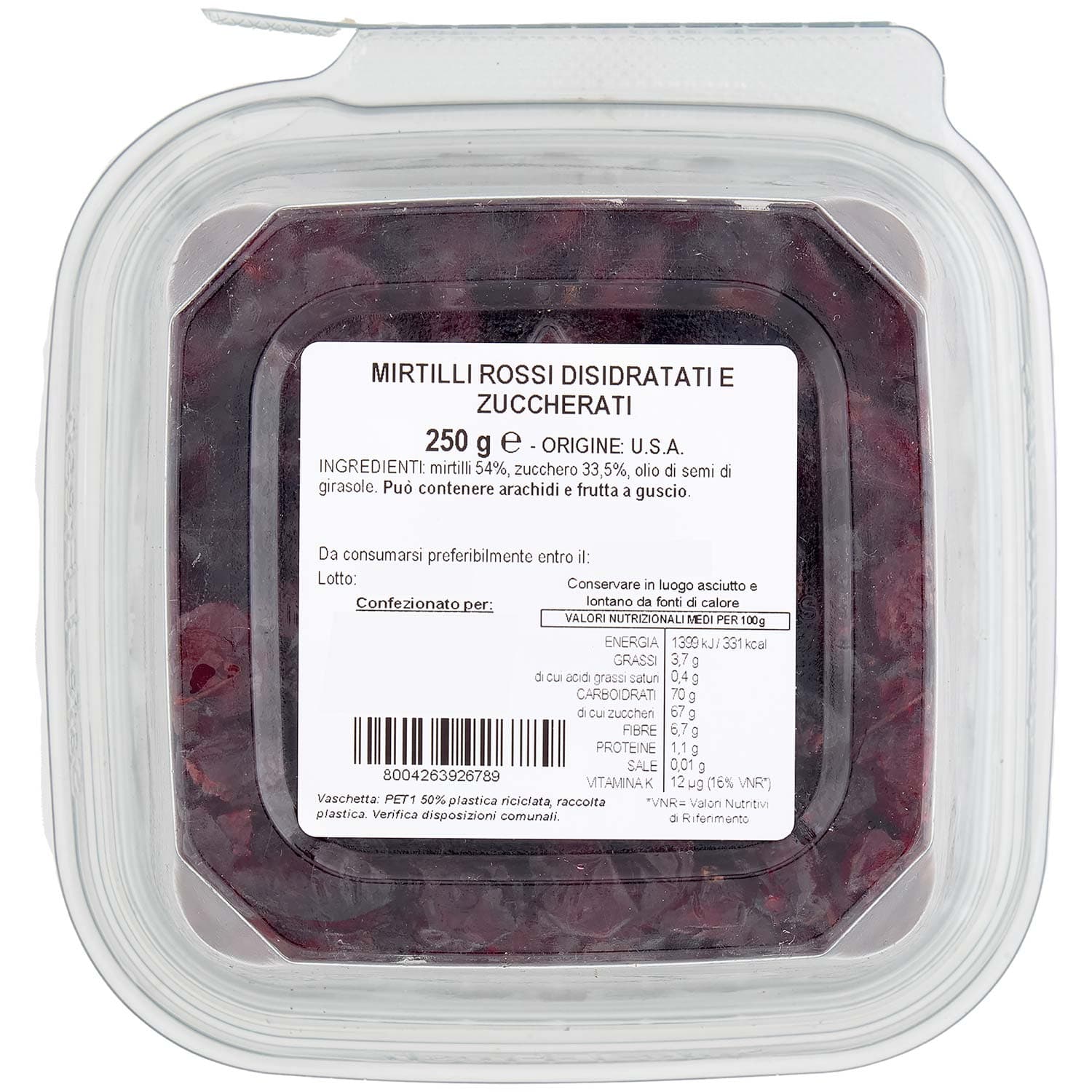 PAM Mirtilli Rossi Disidratati 250 g – immagine 5