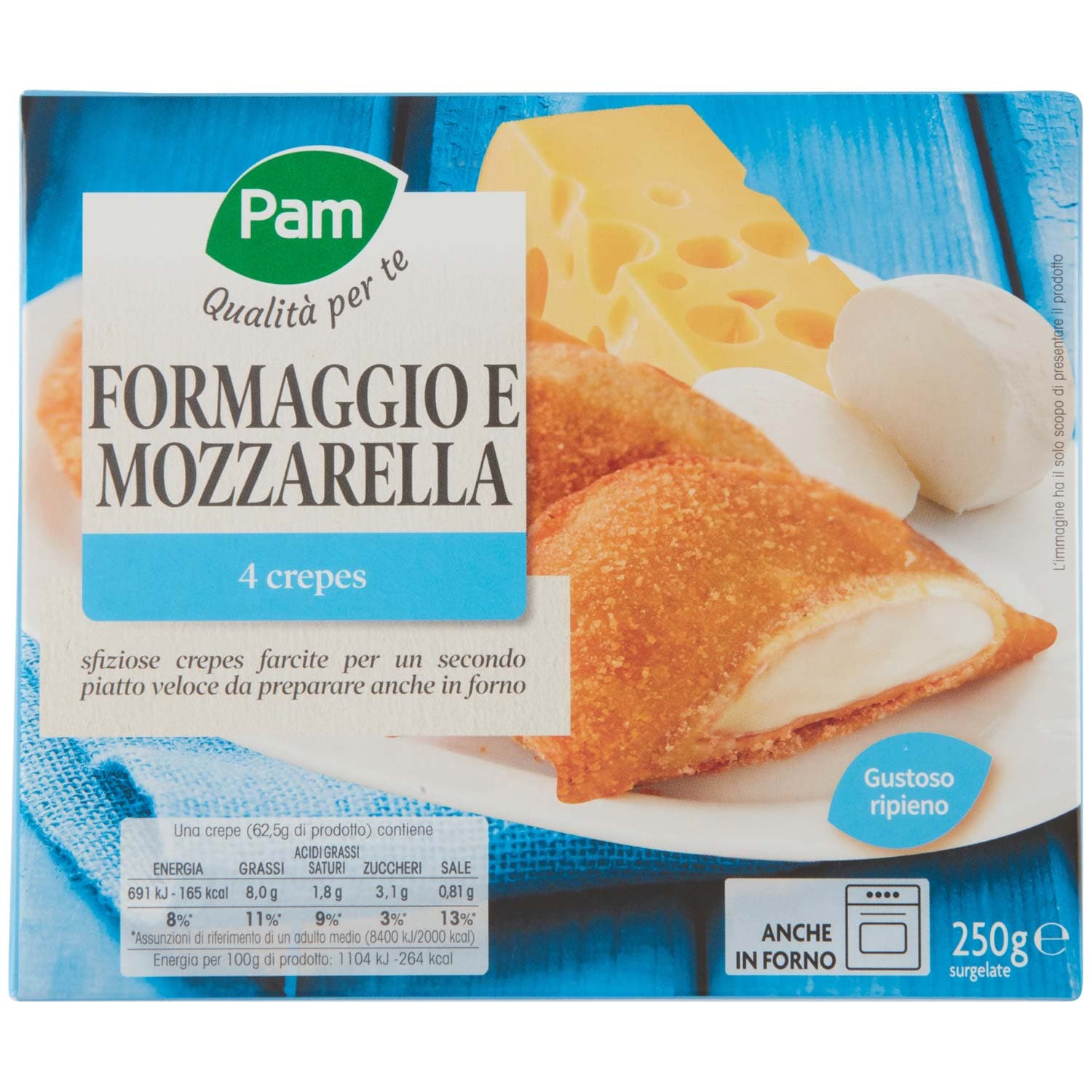 PAM Qualità per te Formaggio e Mozzarella 4 crepes surgelate 4 x 62,5 g – immagine 3
