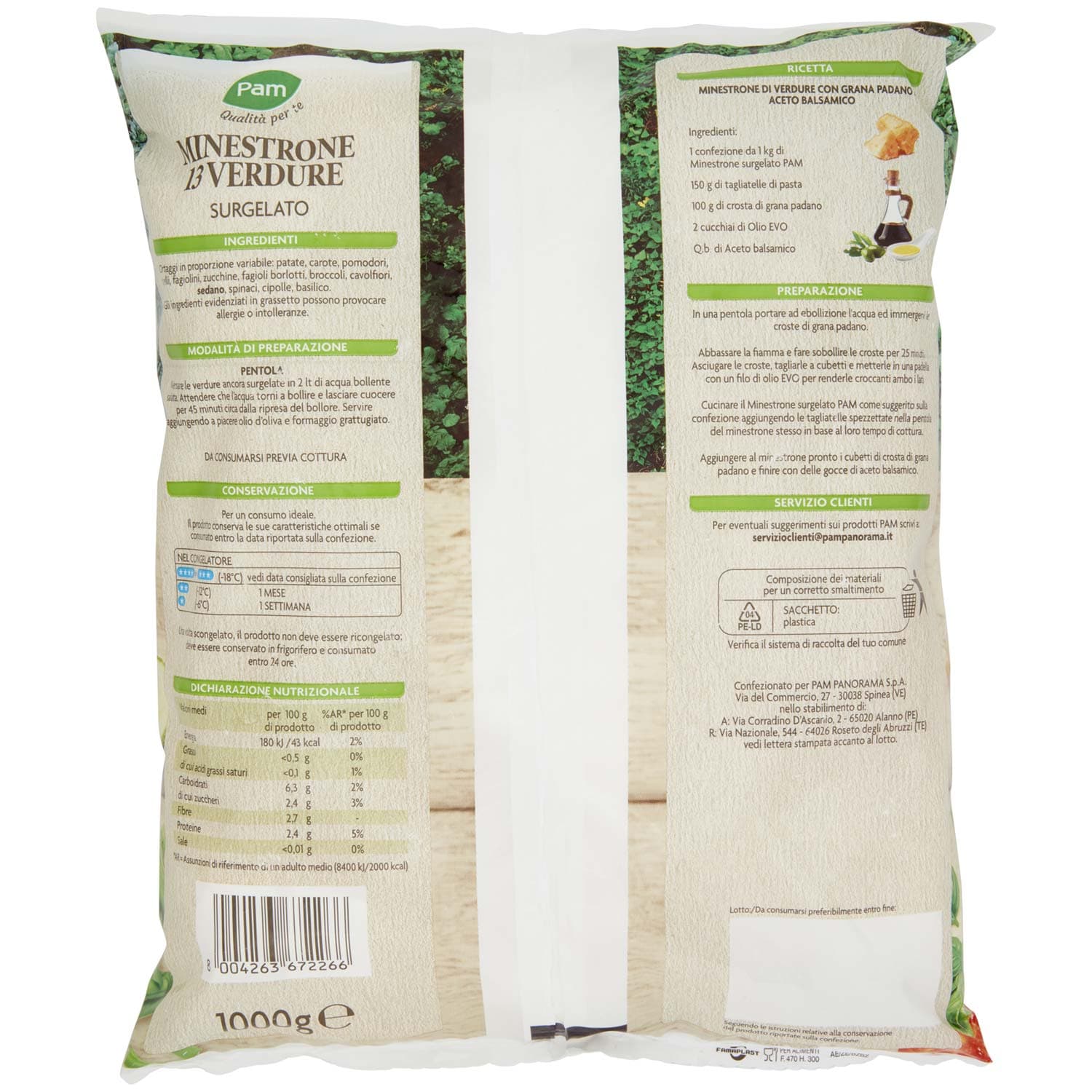 PAM PANORAMA Minestrone surgelato 1 kg – immagine 5