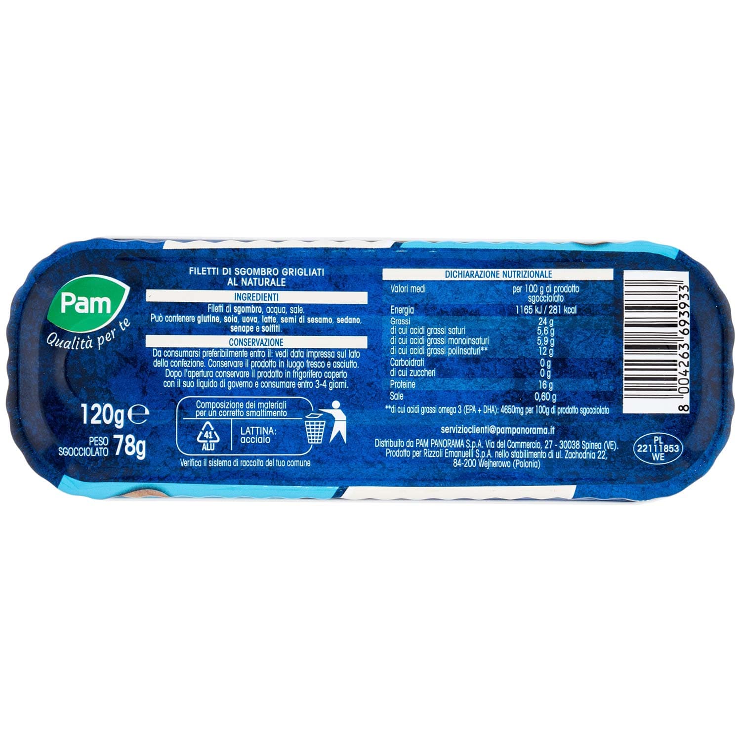 PAM Qualità per te Filetti di Sgombro naturale 120 g – immagine 5