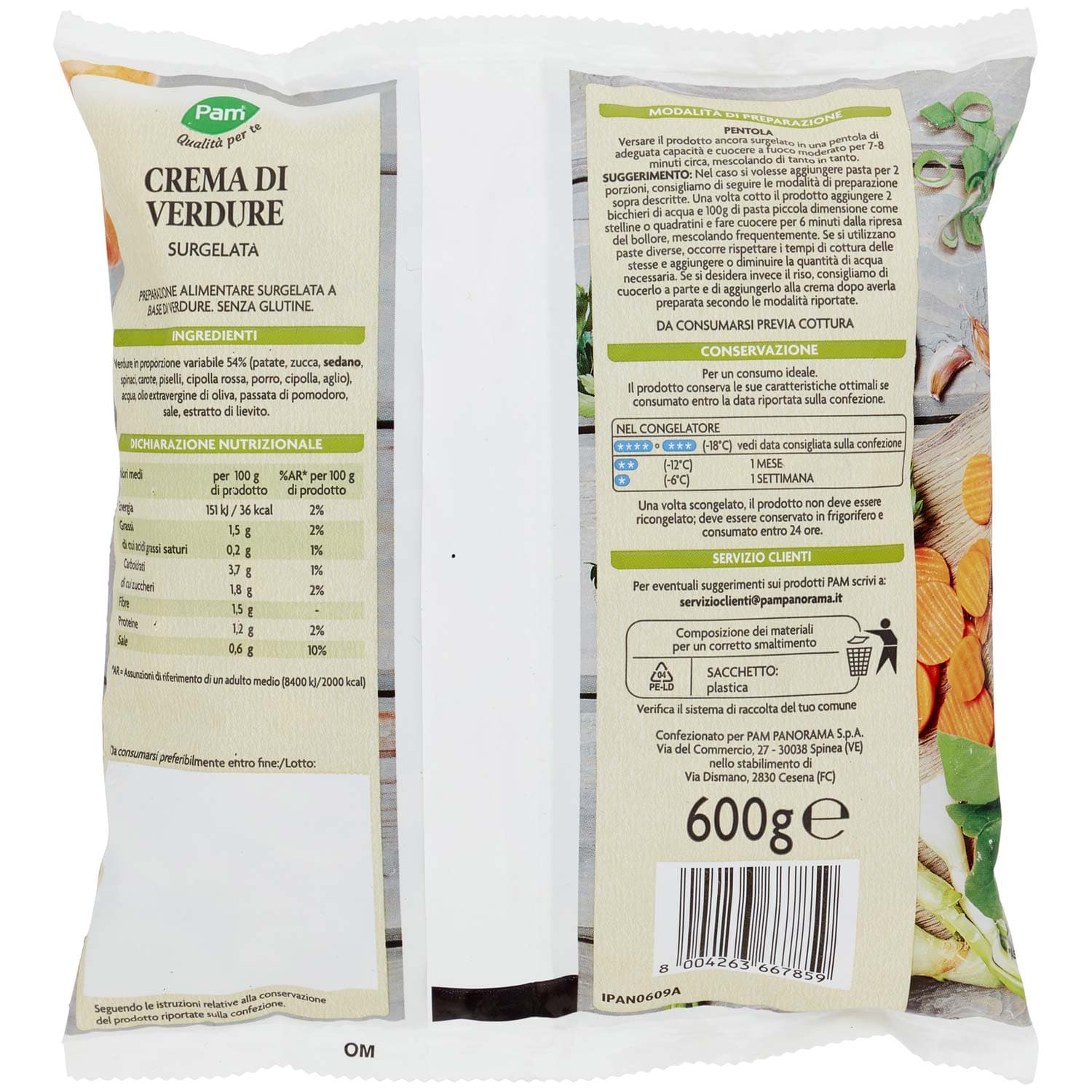 PAM Qualità per te Crema di Verdure con 10 verdure Surgelata 600 g – immagine 5