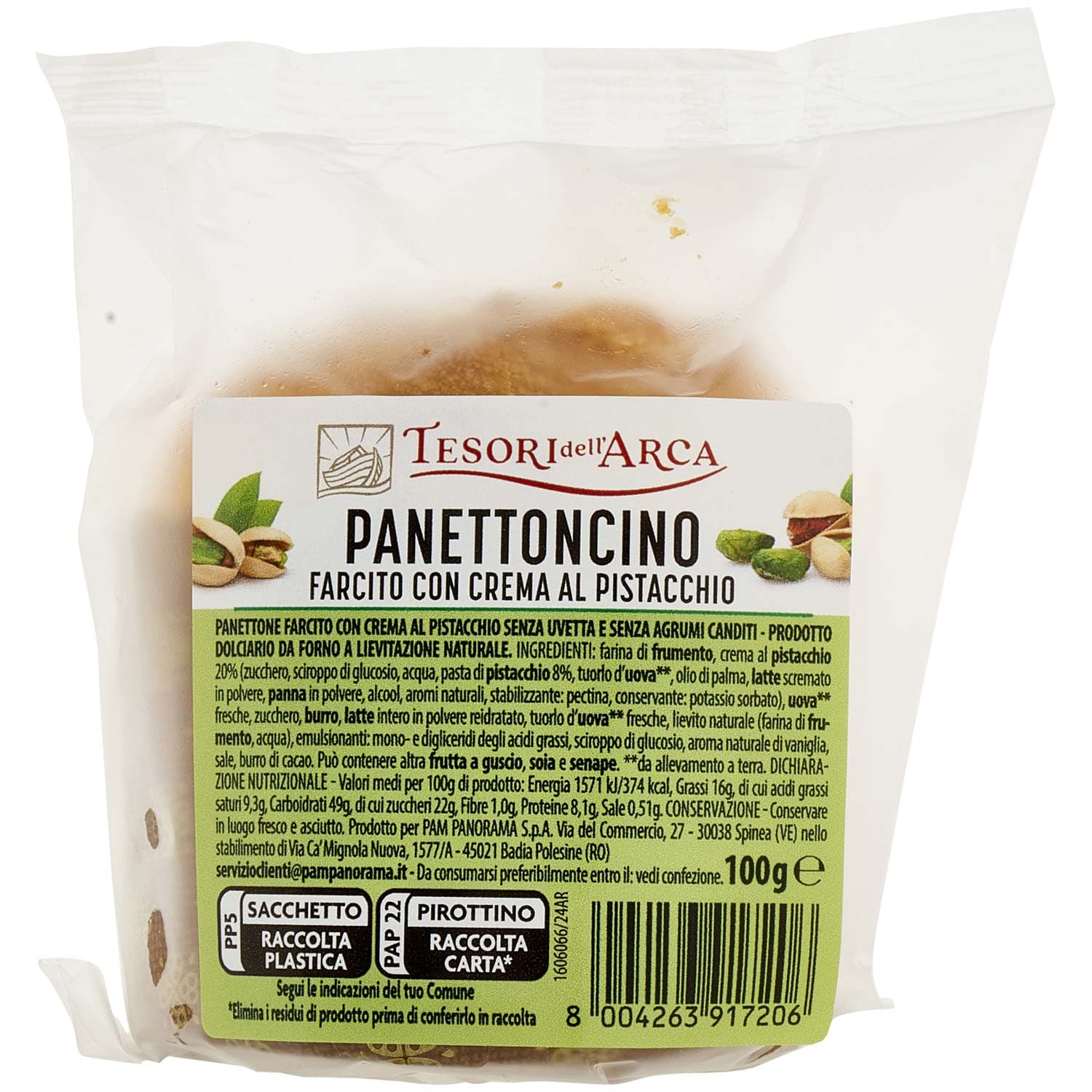 PAM Qualità per te Panettoncino Farcito con crema di pistacchio 100 g – immagine 3