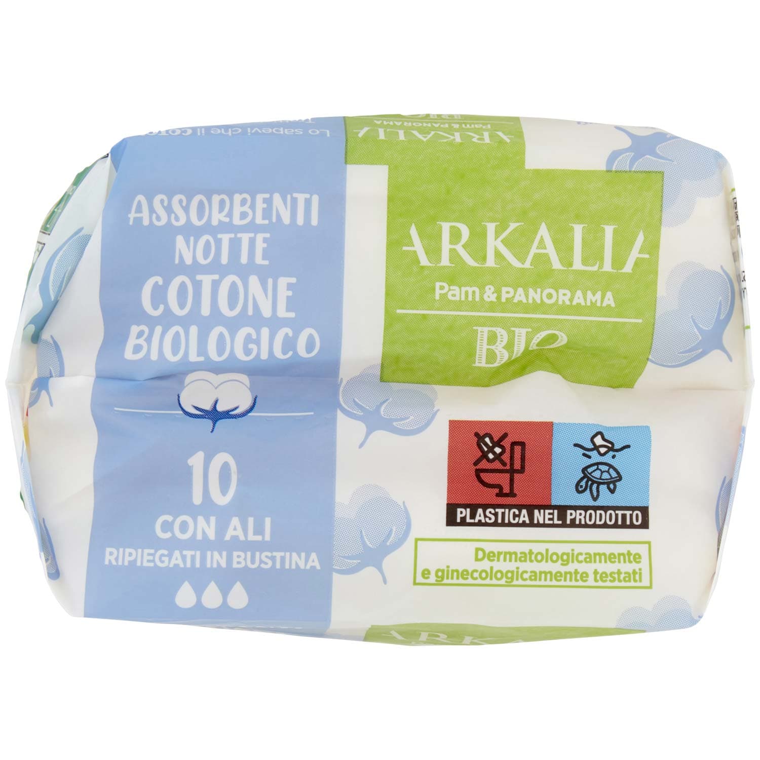 ARKALIA BIO Assorbenti Notte Cotone Biologico con Ali Ripiegati in Bustina 10 pz – immagine 7
