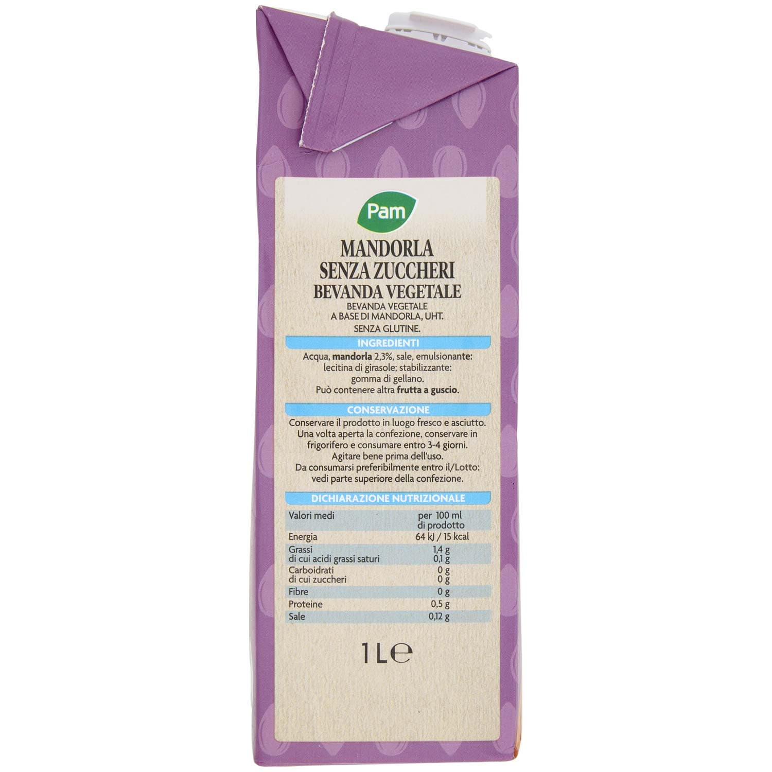 PAM Mandorla Senza Zuccheri Bevanda Vegetale 1 L – immagine 4